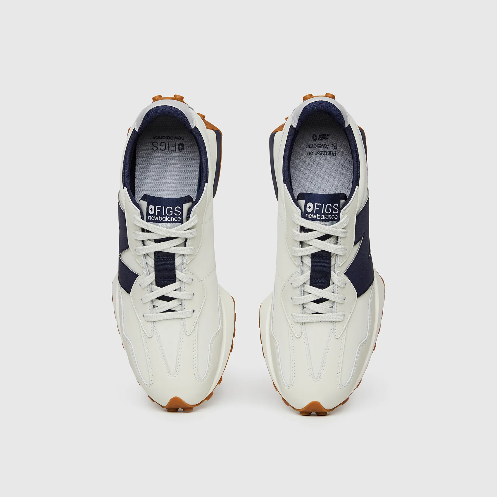 unisex Grey/Navy FIGS | New Balance 327 - Image 2