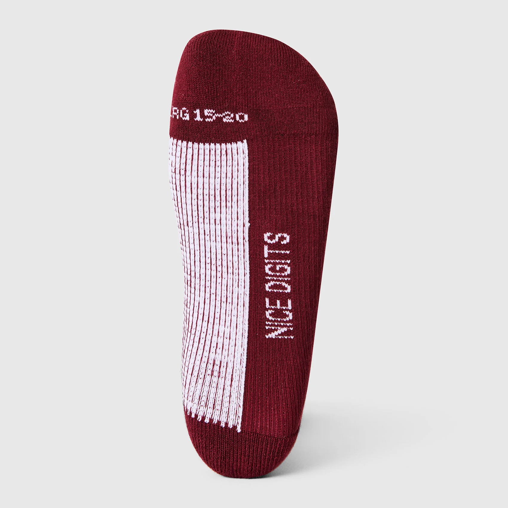unisex Burgundy Stripe FIGS | ArchTek® 15-20 mmHg - Crew Compression Socks - Image 2