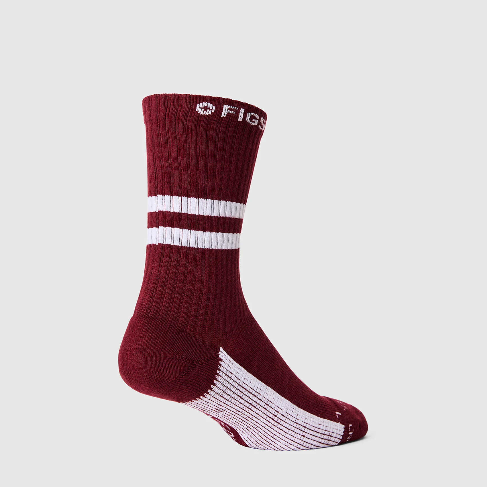 unisex Burgundy Stripe FIGS | ArchTek® 15-20 mmHg - Crew Compression Socks - Image 4