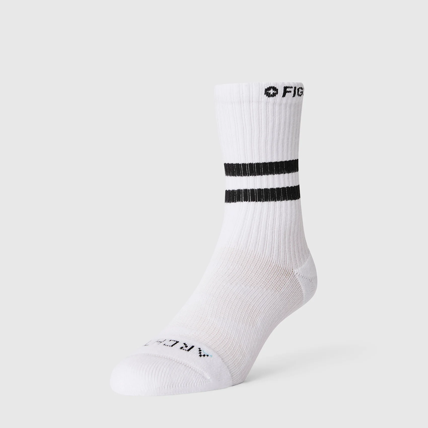 unisex White Stripe FIGS | ArchTek® 15-20 mmHg - Crew Compression Socks