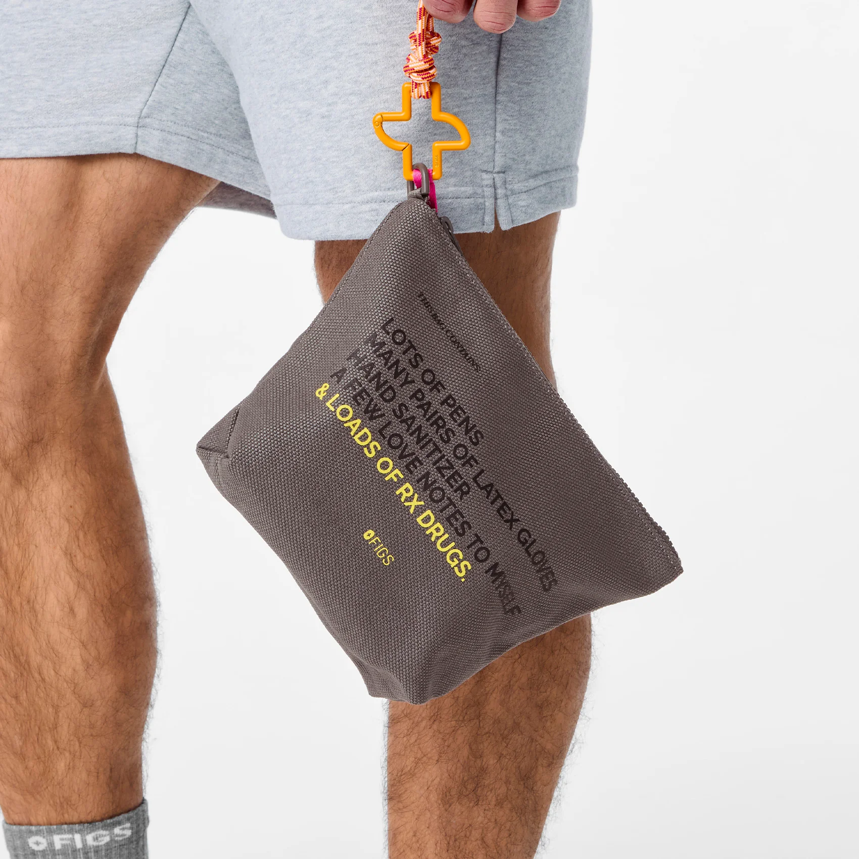unisex Dark Gull Grey FIGS Canvas Pouch - Image 8