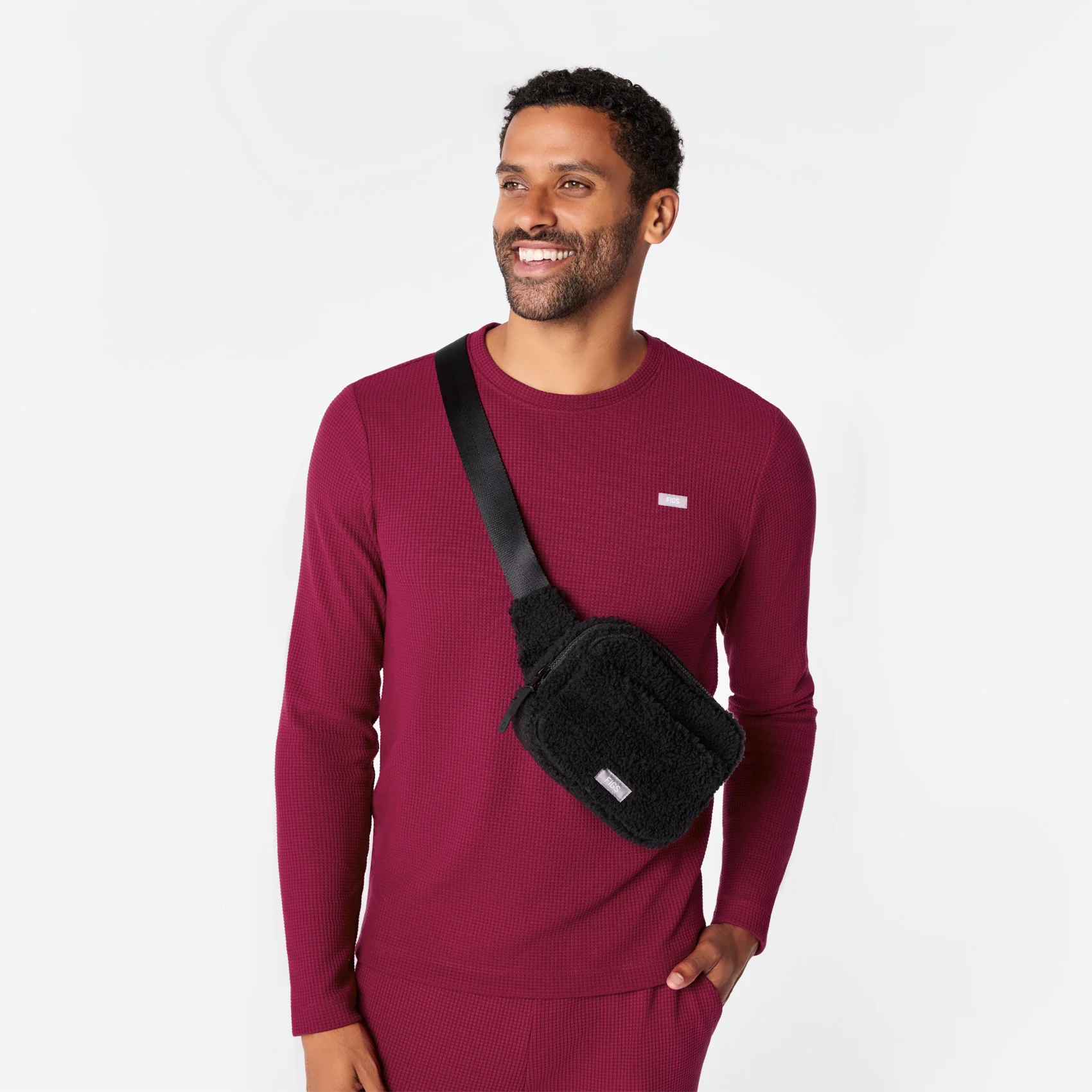 Black High Pile Belt Bag - Image 5