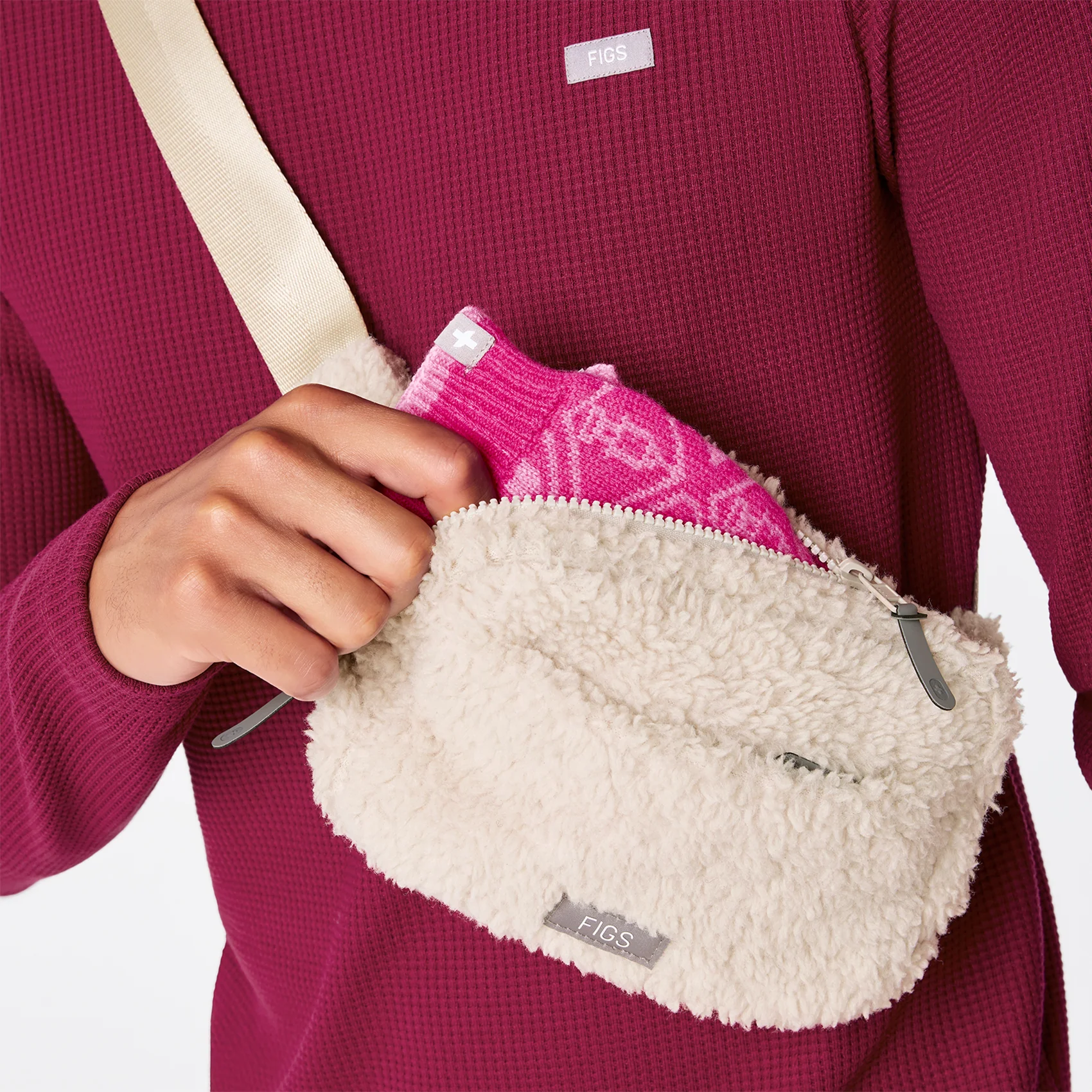 Bone High Pile Belt Bag - Image 2