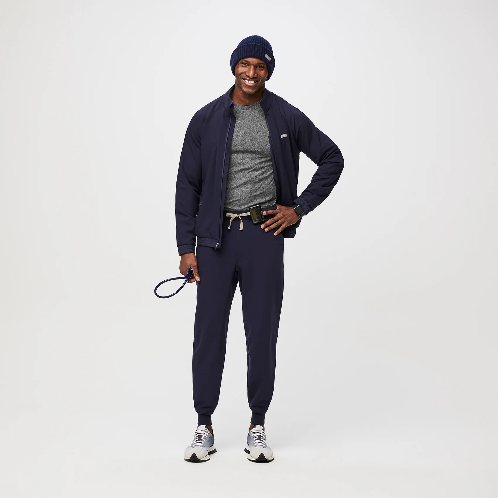 Navy Oversized Beanie - Image 5