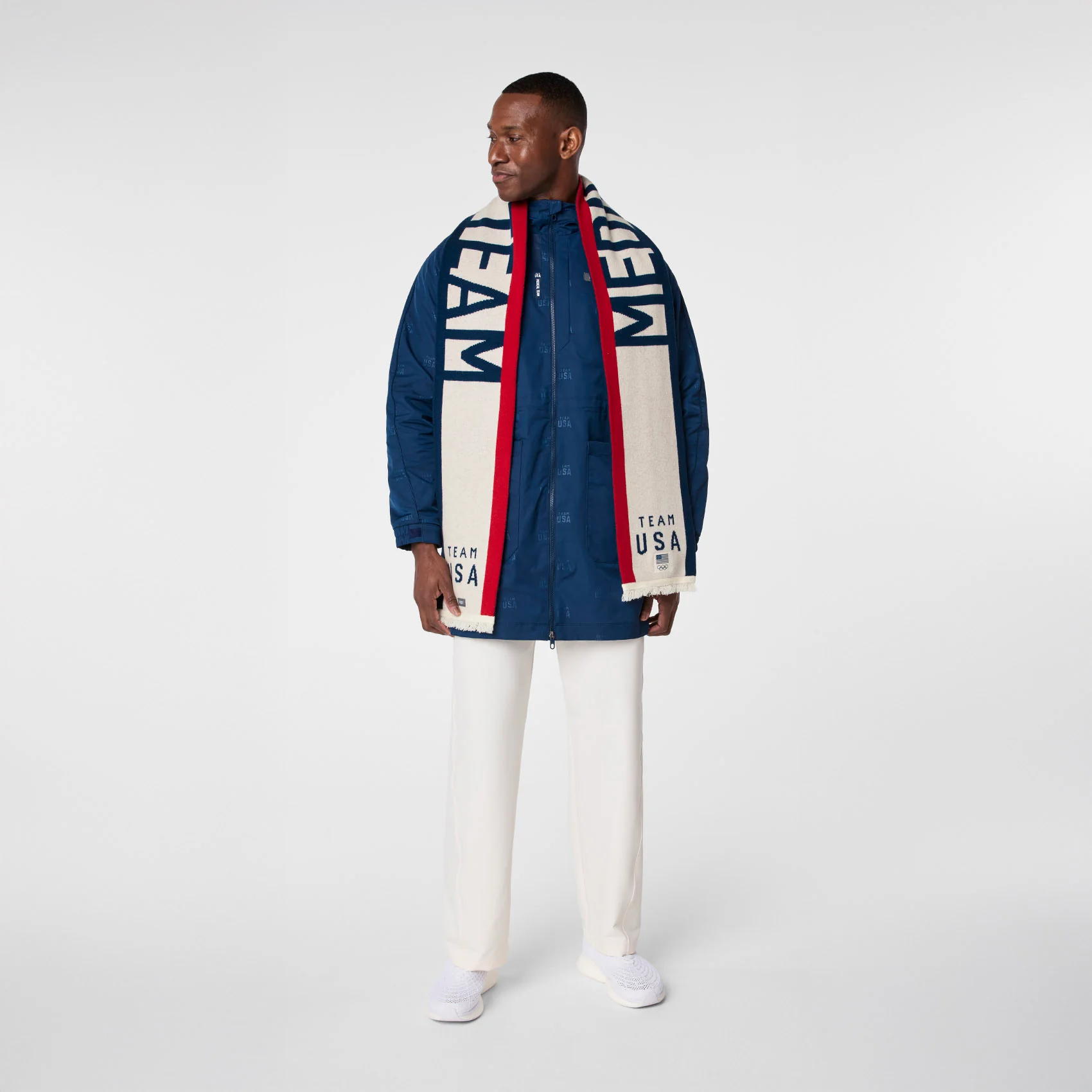 unisex Off White FIGS x Team USA Knitted Scarf - Image 4