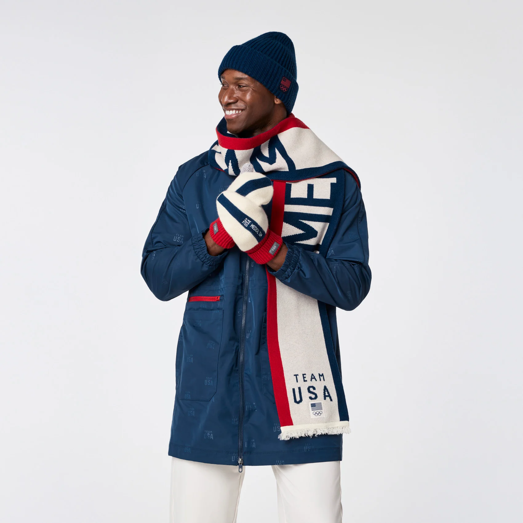 unisex Off White FIGS x Team USA Knitted Scarf - Image 5