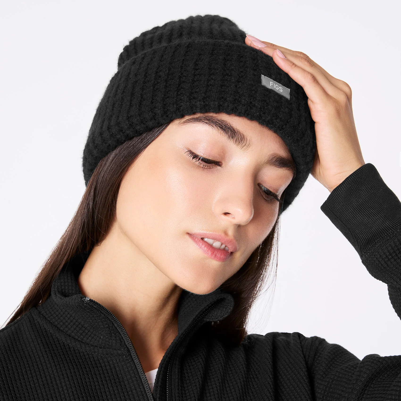 Black Waffle Beanie - Image 2