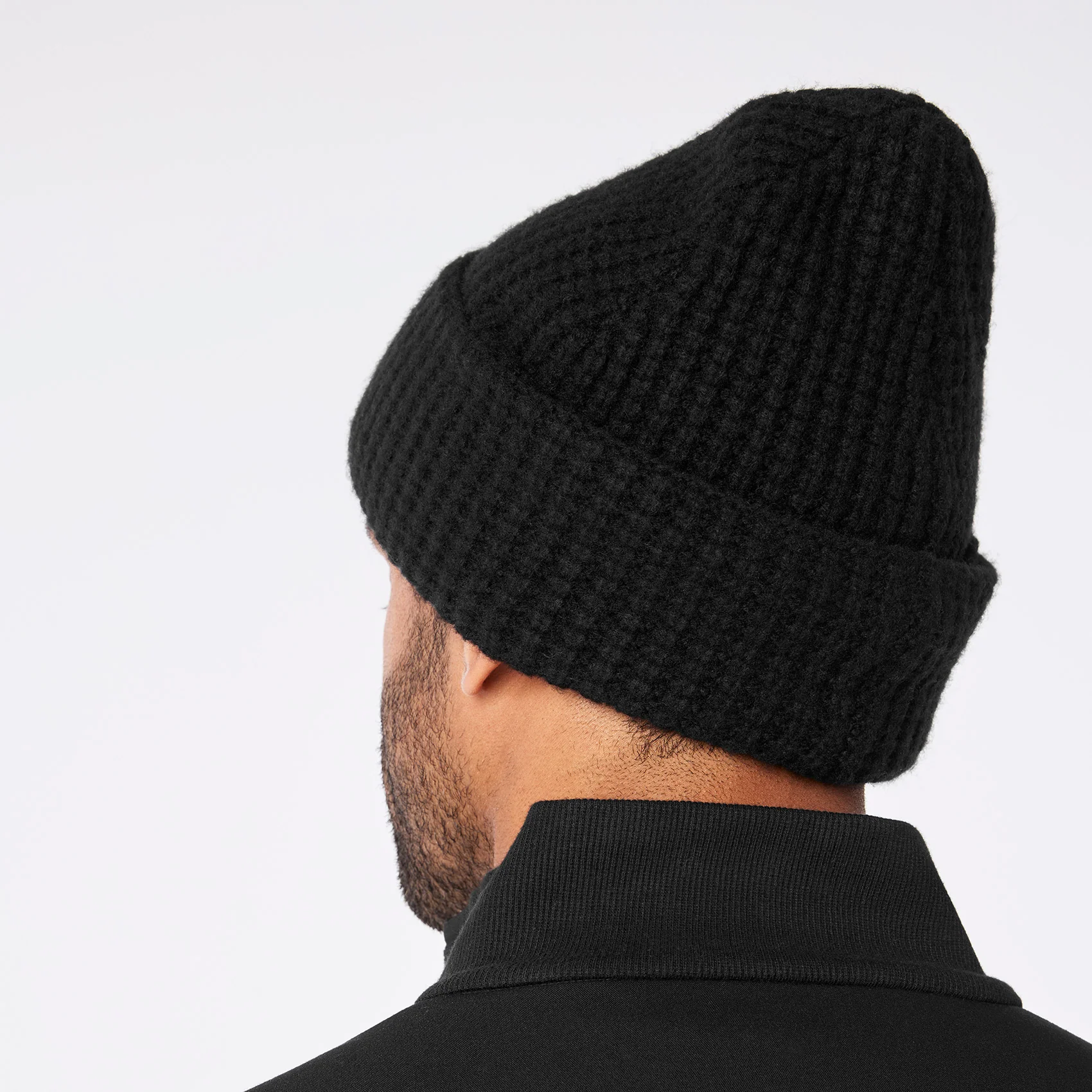 Black Waffle Beanie - Image 4