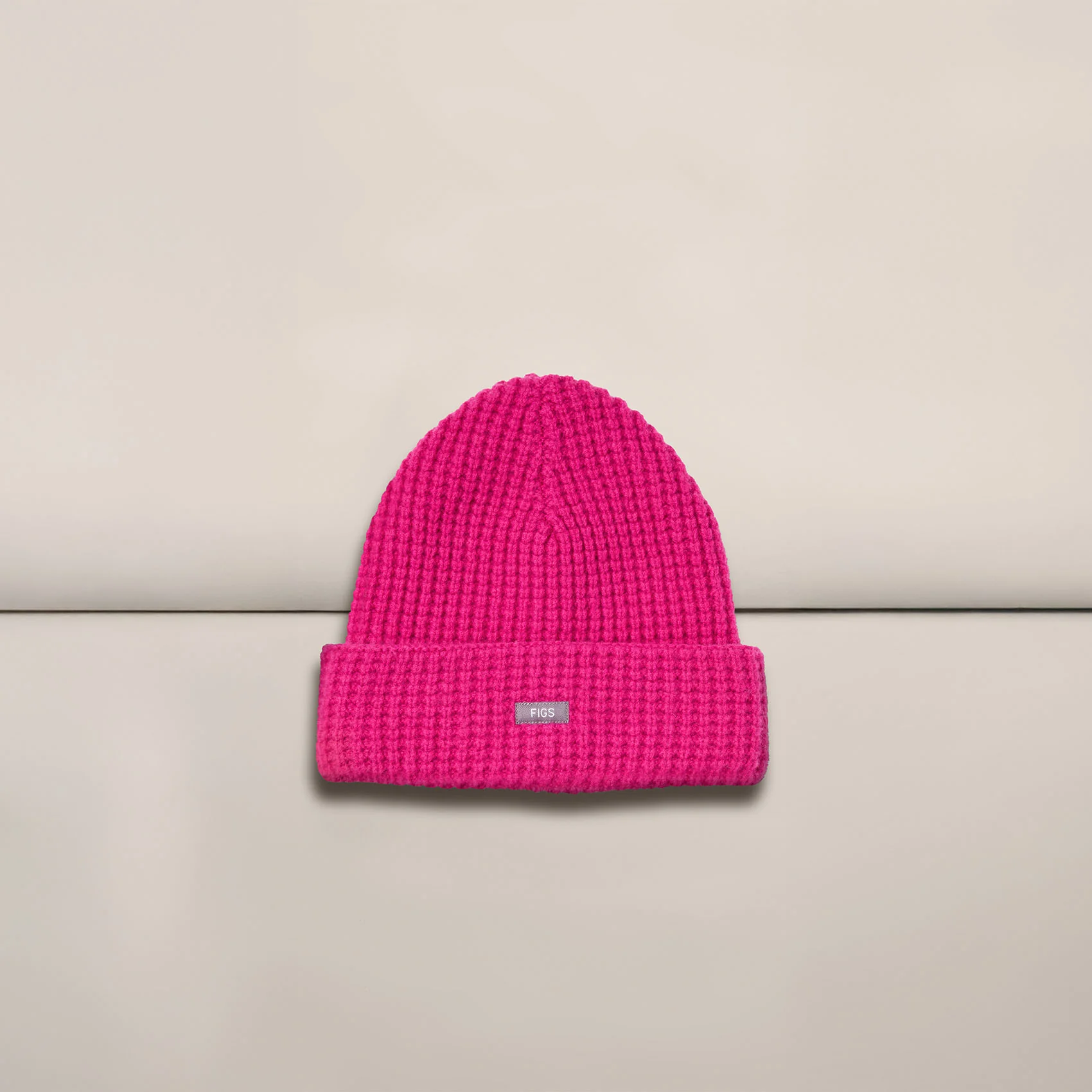 Shocking Pink Waffle Beanie - Image 11