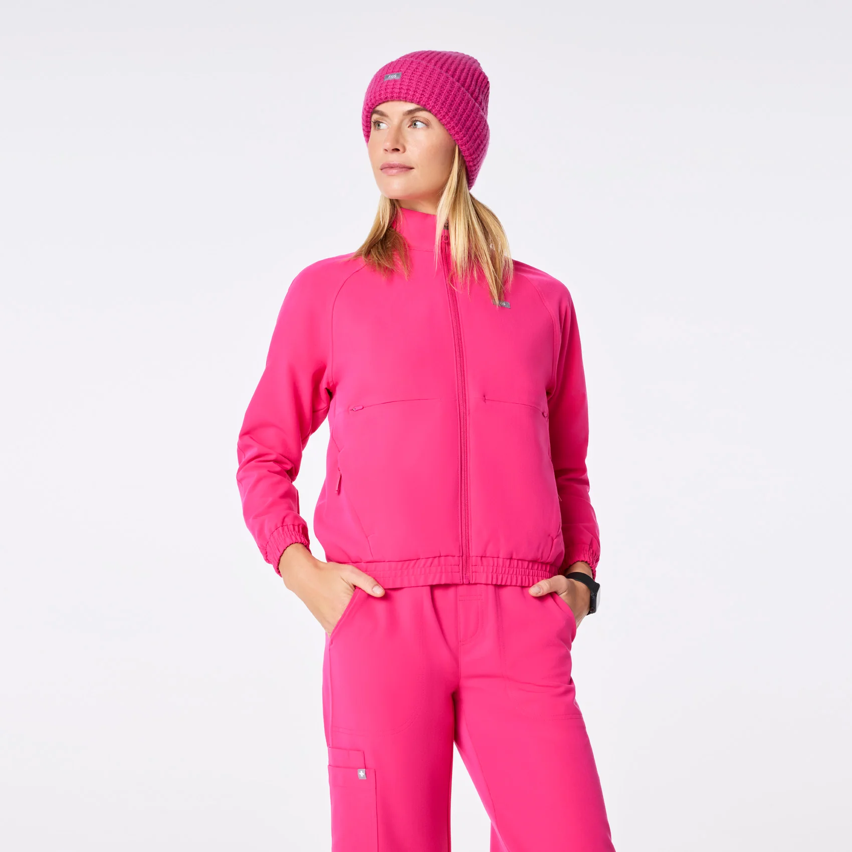 Shocking Pink Waffle Beanie - Image 8