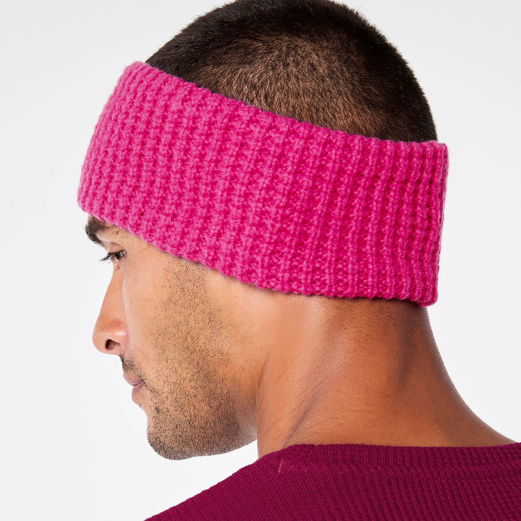 Shocking Pink Waffle Earwarmer - Image 10