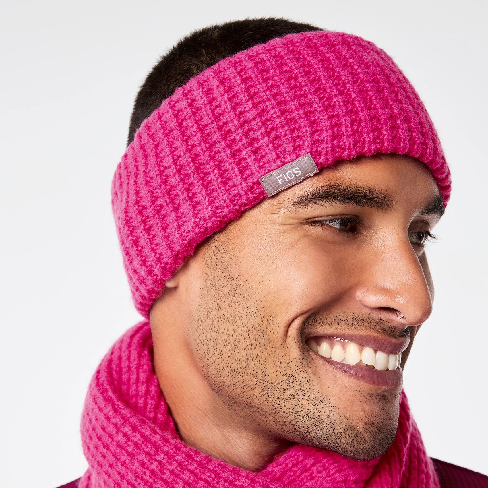 Shocking Pink Waffle Earwarmer - Image 7