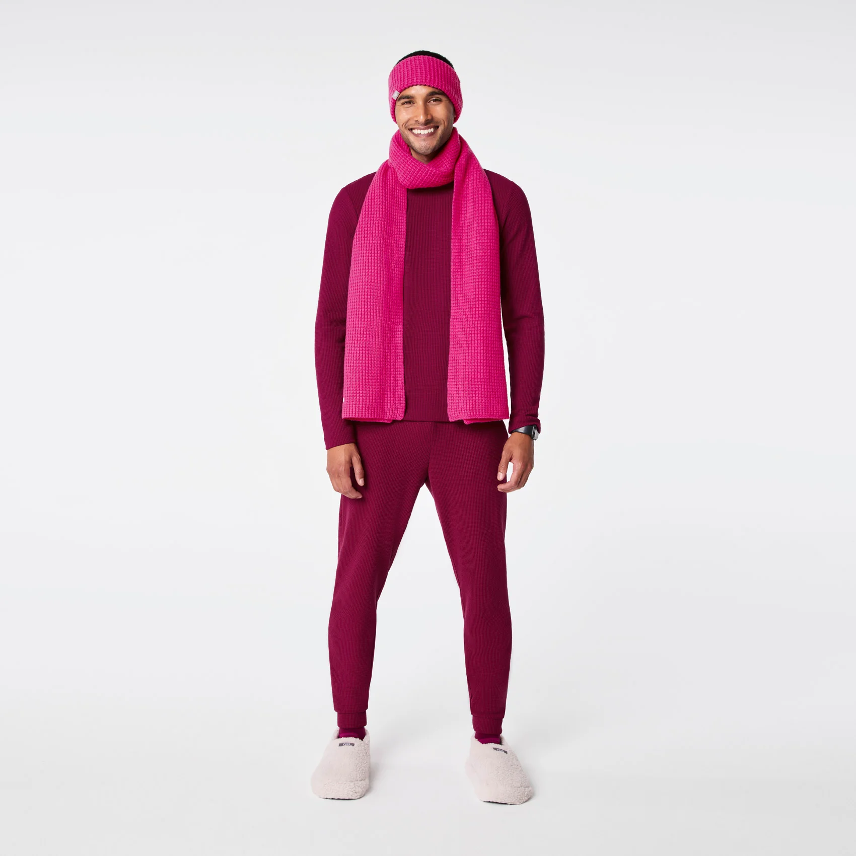 Shocking Pink Waffle Earwarmer - Image 8