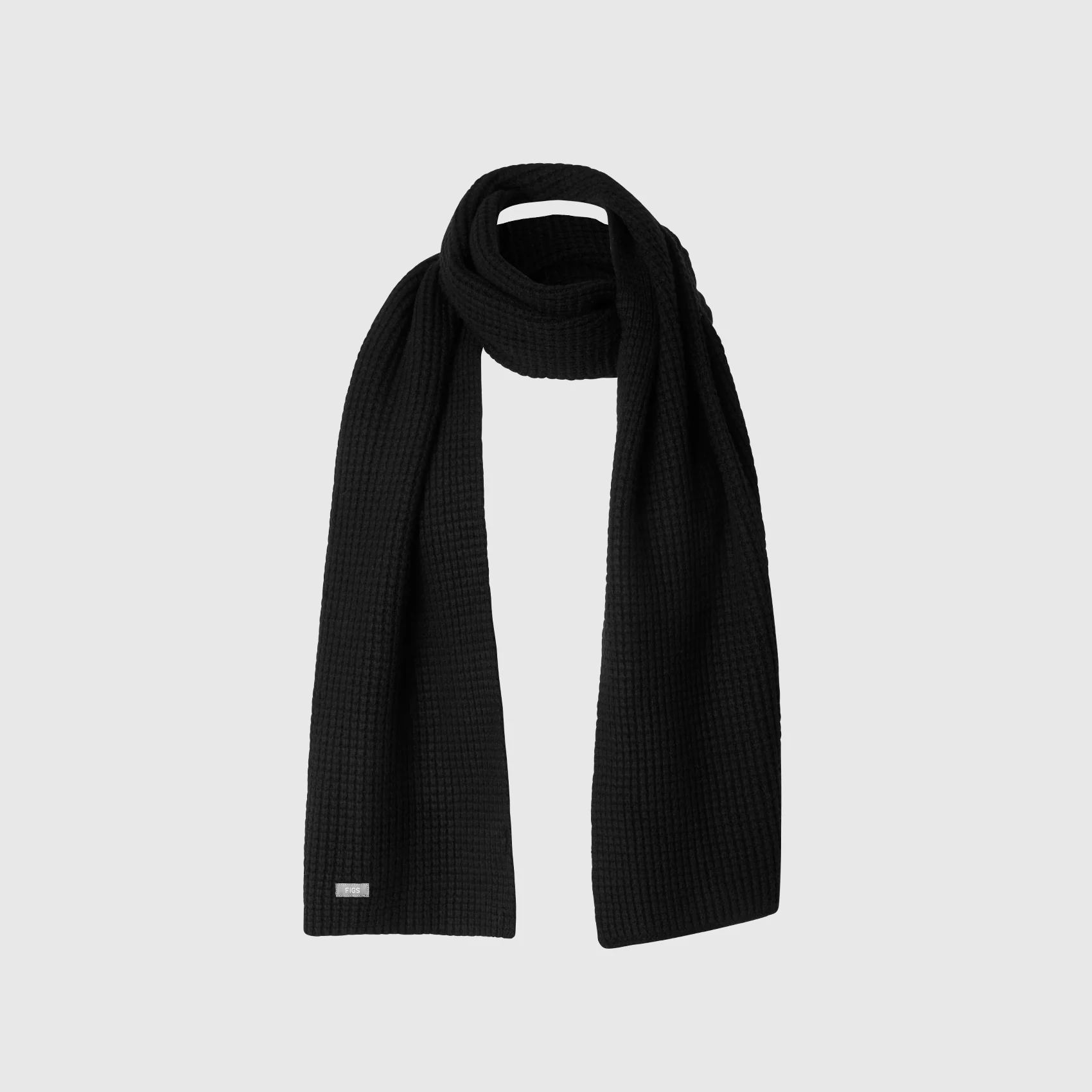 Black Waffle Scarf