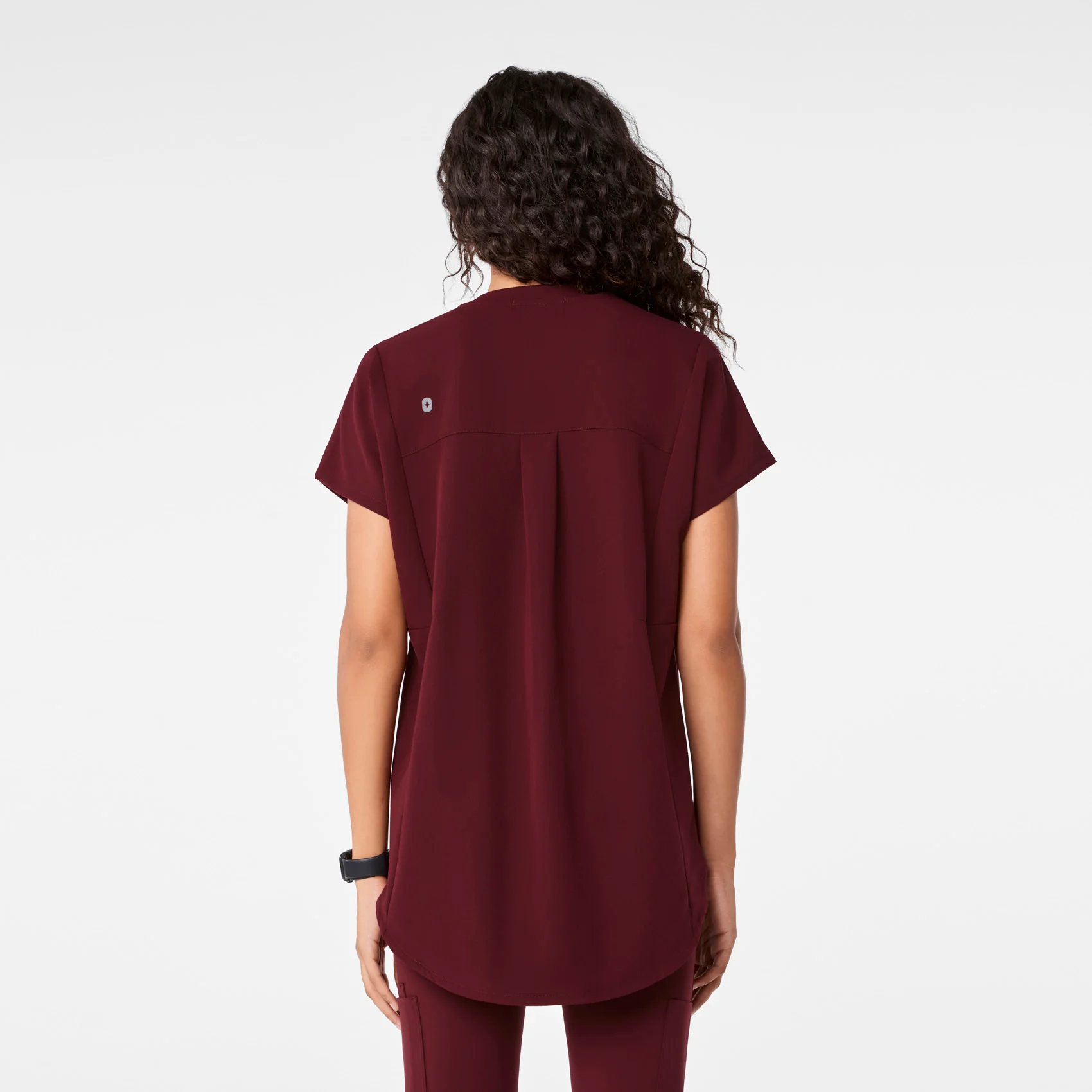 women's Burgundy Addison Oversized Tunic - Scrub Top - Image 4
