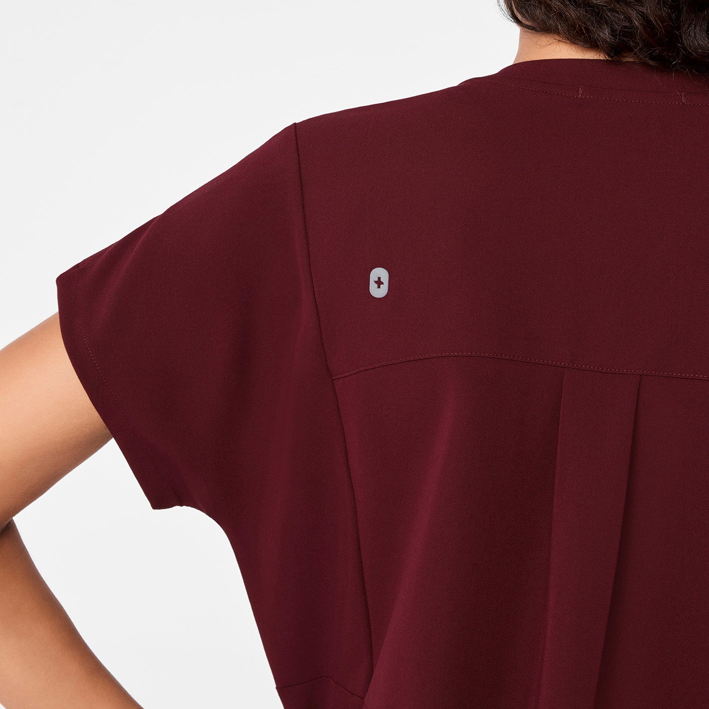 women's Burgundy Addison Oversized Tunic - Scrub Top - Image 6