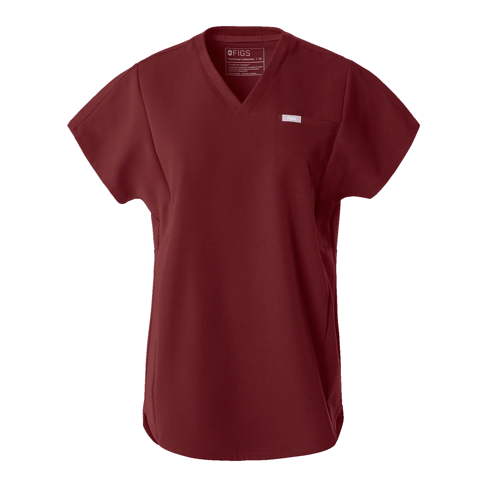women's Burgundy Addison Oversized Tunic - Scrub Top - Image 8