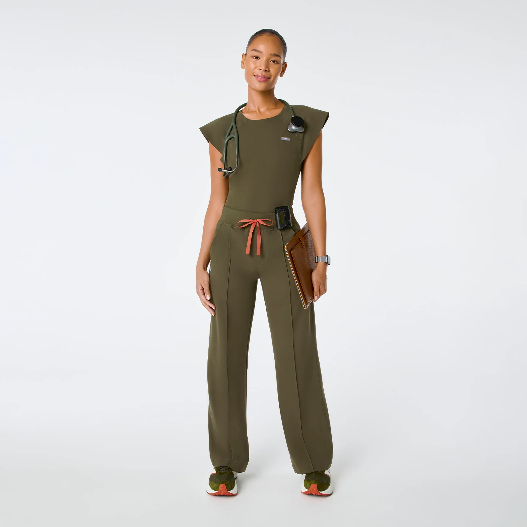 women's Spruce Alexandria Wide Leg Cargo - Petite Scrub Pant - Image 2