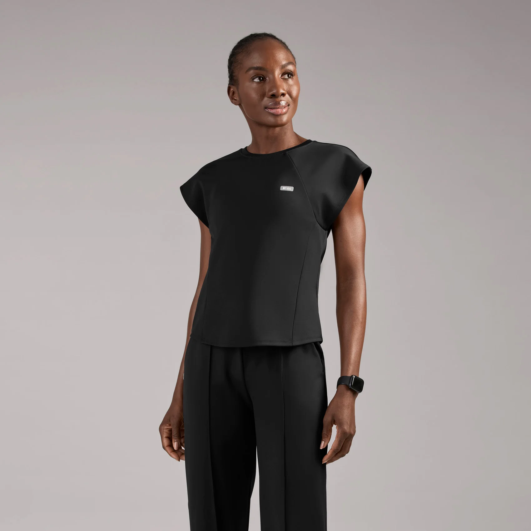 women's Black Alice FORMx™ Slim Crewneck - Scrub Top