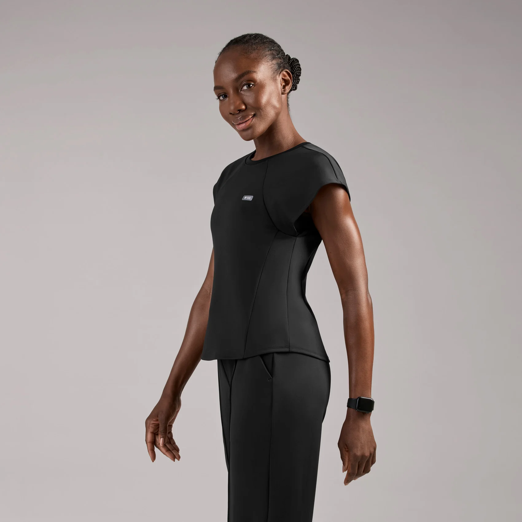 women's Black Alice FORMx™ Slim Crewneck - Scrub Top - Image 3