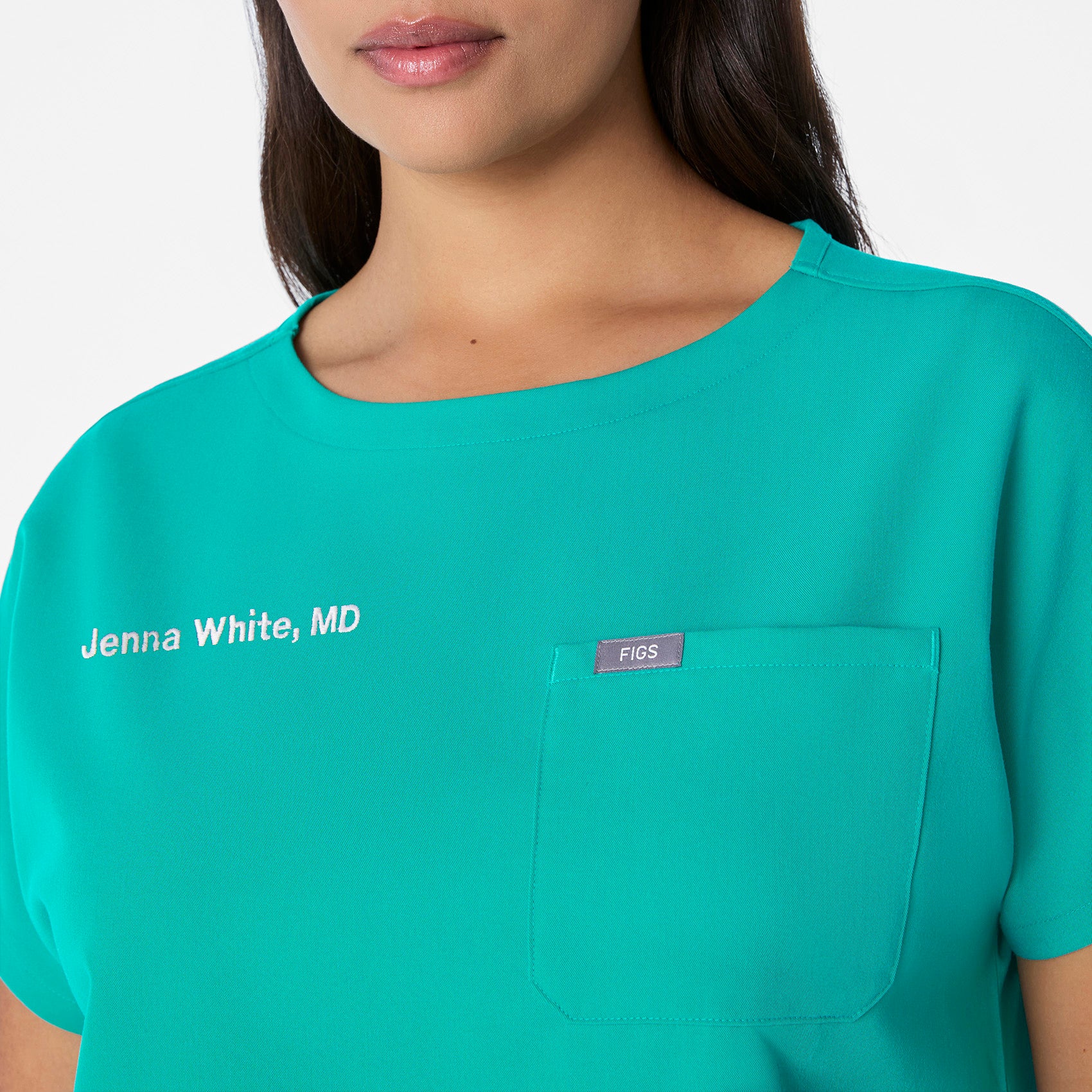 women's Lagoon Arua Cropped Crewneck - One-Pocket Scrub Top - Image 5