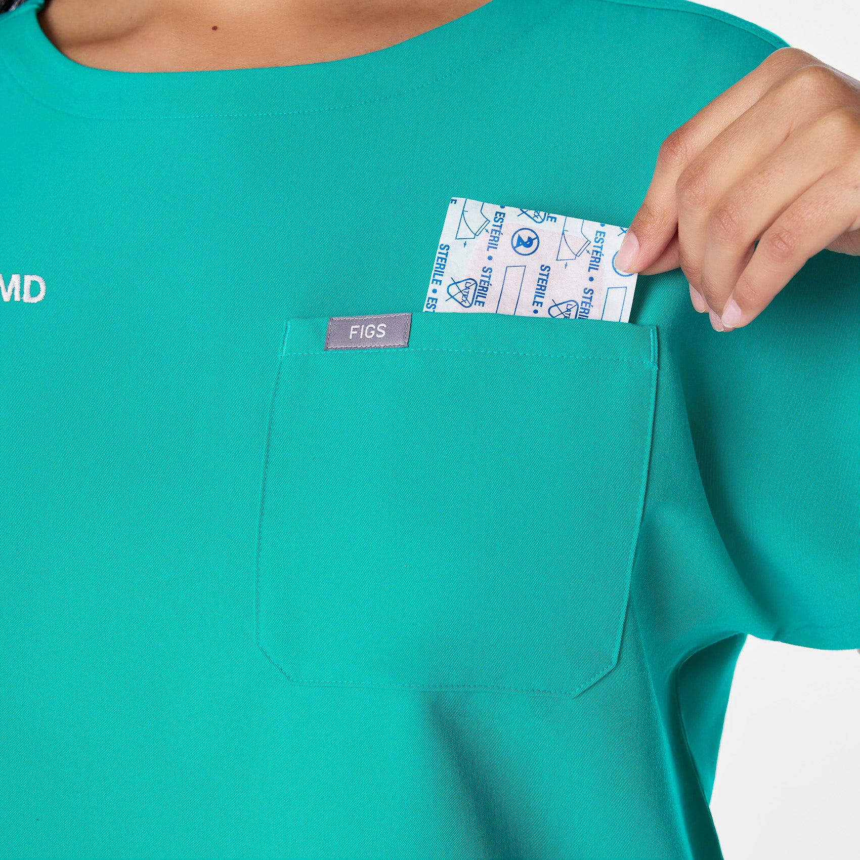 women's Lagoon Arua Cropped Crewneck - One-Pocket Scrub Top - Image 6