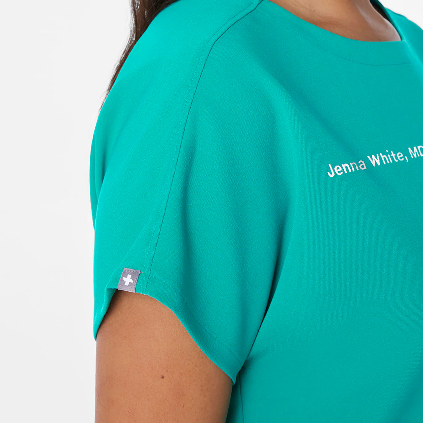 women's Lagoon Arua Cropped Crewneck - One-Pocket Scrub Top - Image 8