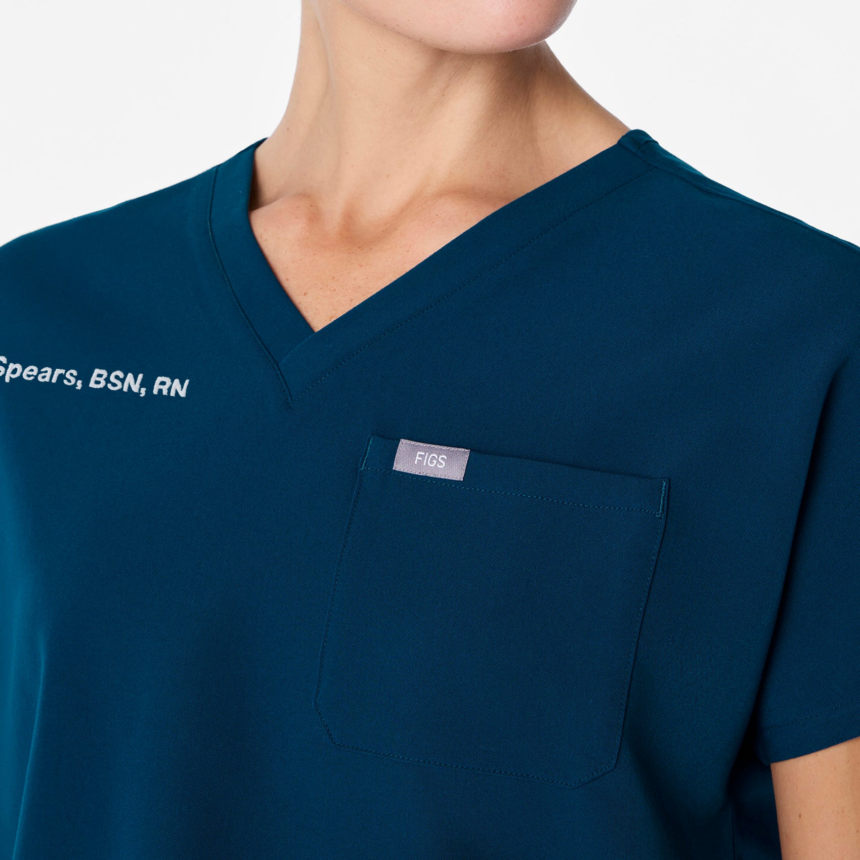 women's Deep Reef Arua Cropped V-Neck - One-Pocket Scrub Top - Image 5