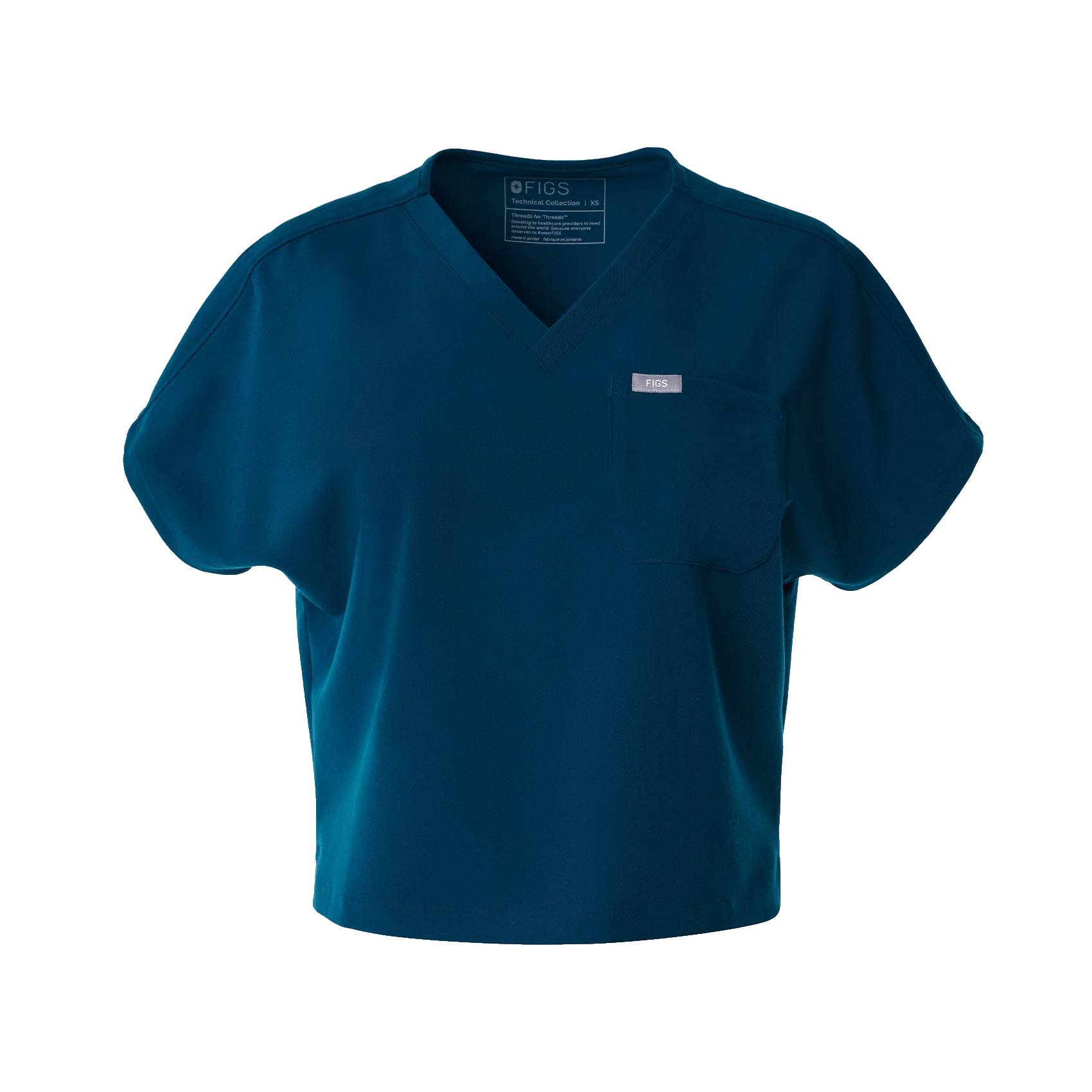 women's Deep Reef Arua Cropped V-Neck - One-Pocket Scrub Top - Image 9