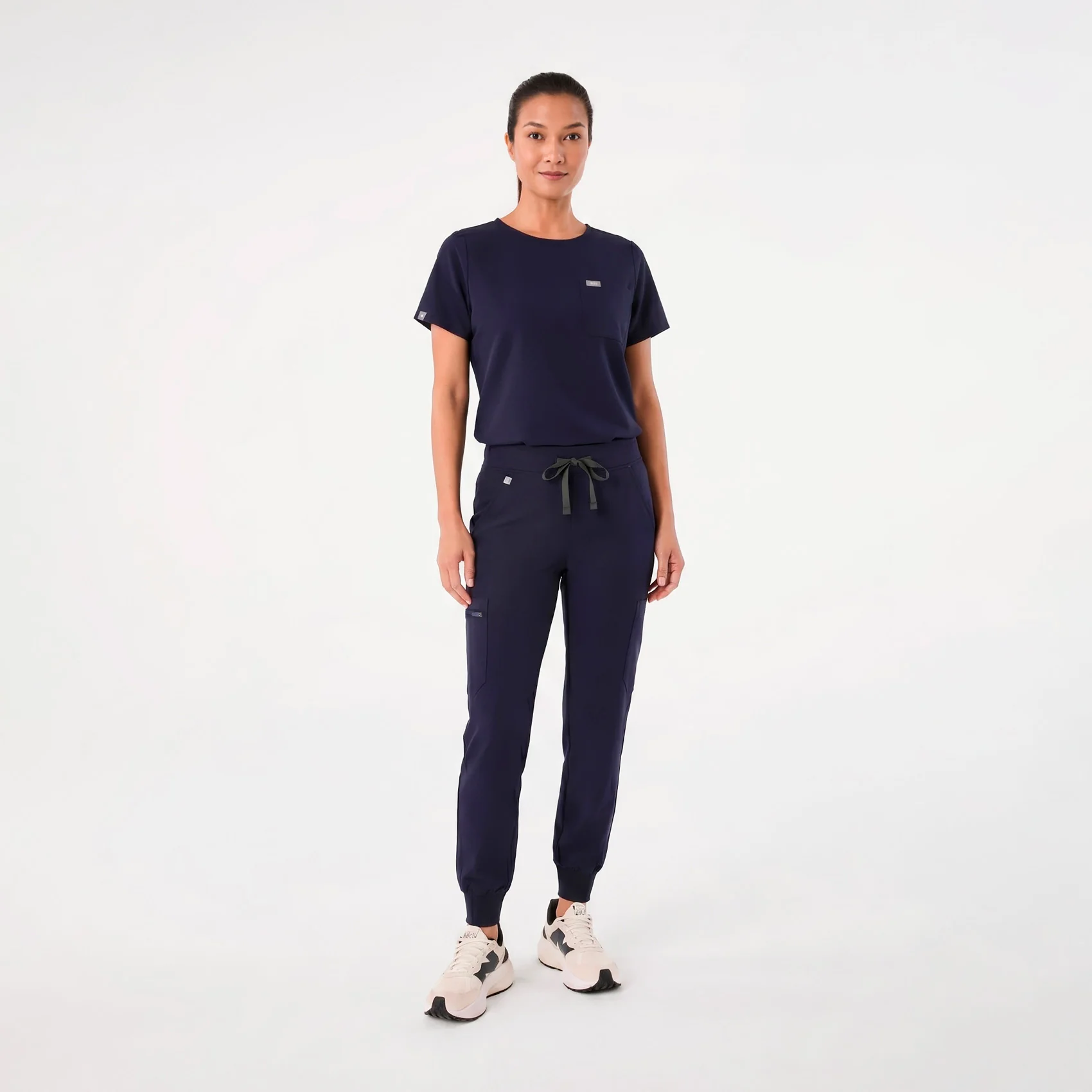 women's Navy Arua Relaxed - Scrub Top - Image 2