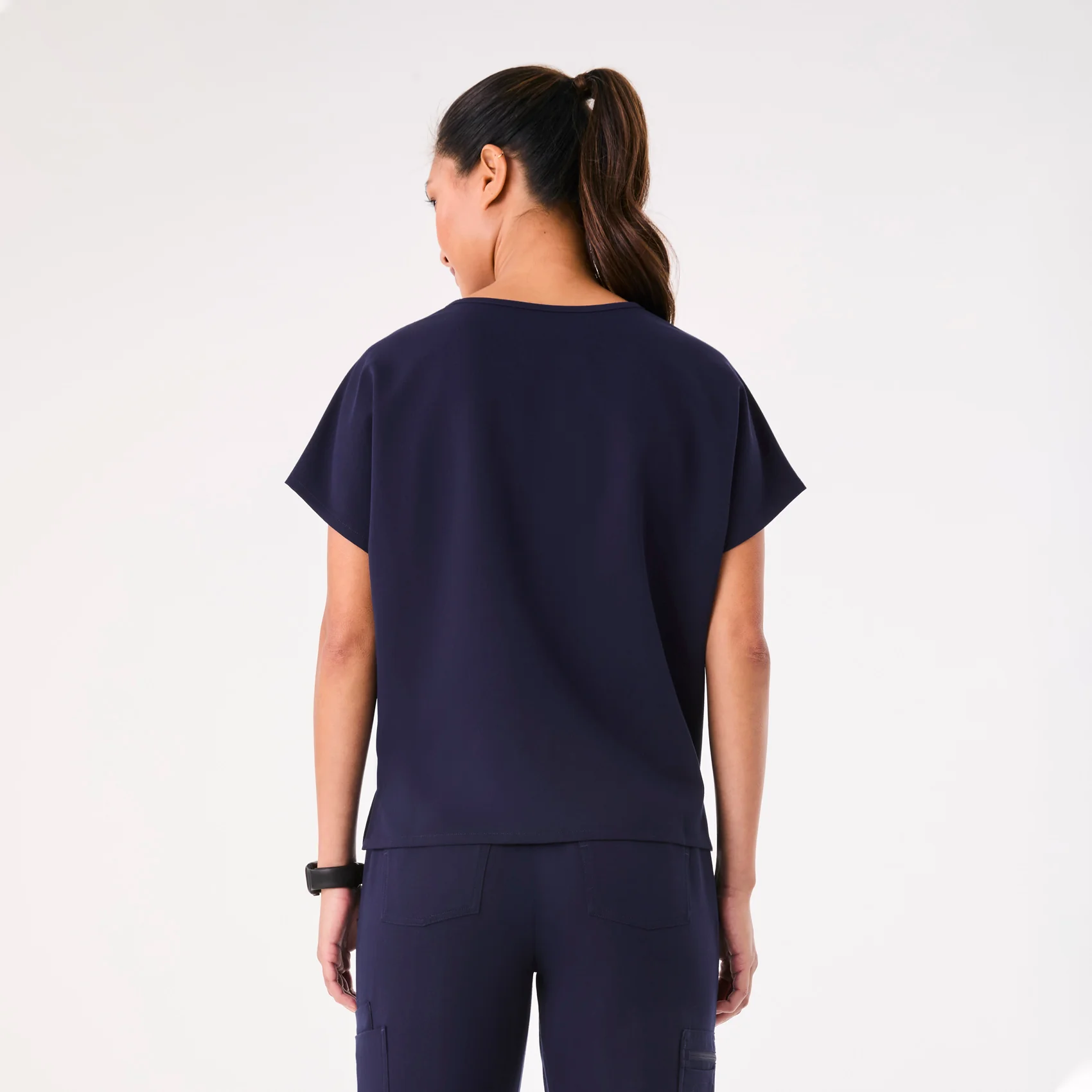 women's Navy Arua Relaxed - Scrub Top - Image 4