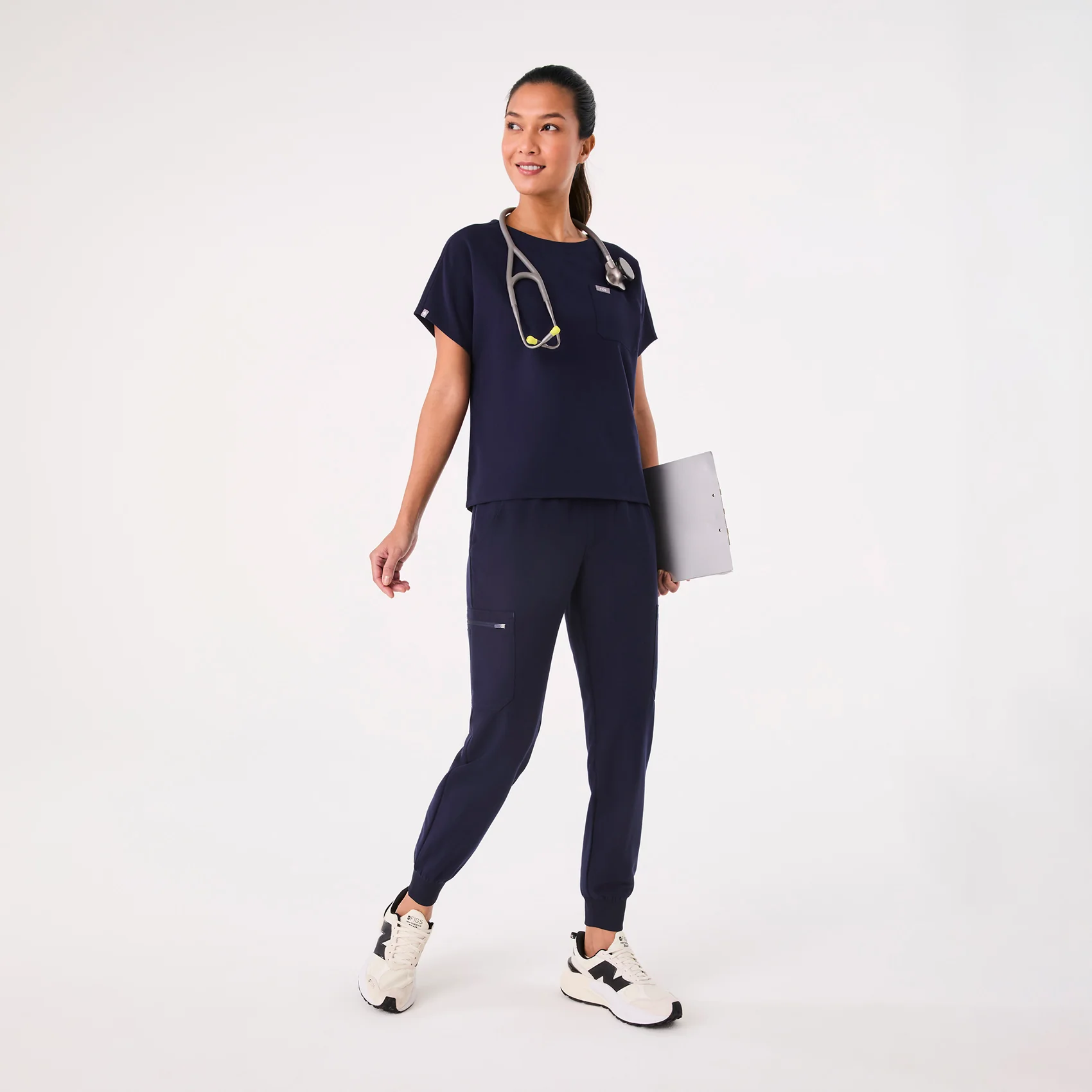 women's Navy Arua Relaxed - Scrub Top - Image 5
