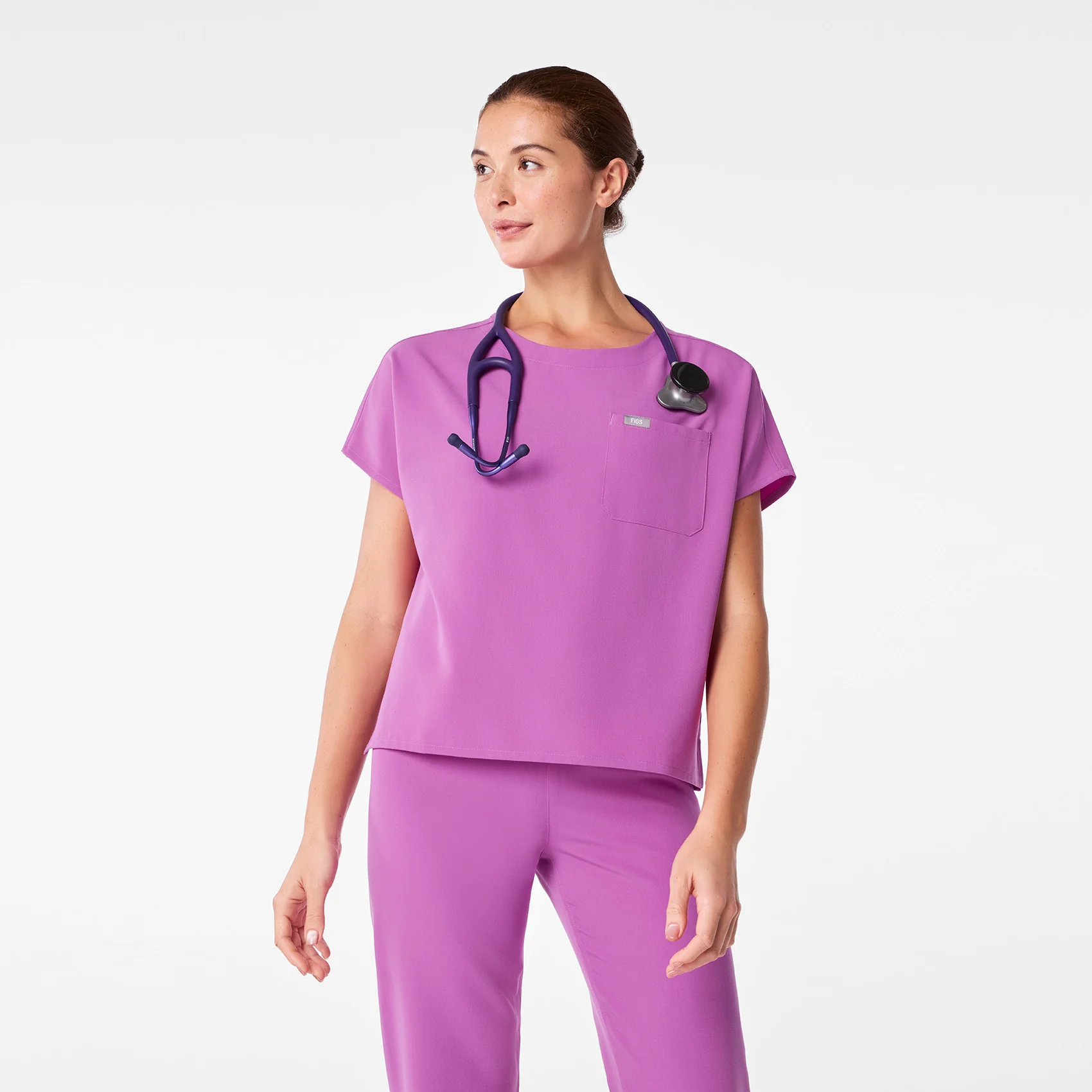 women's Ultraberry Arua Boxy Scoop Neck - Scrub Top