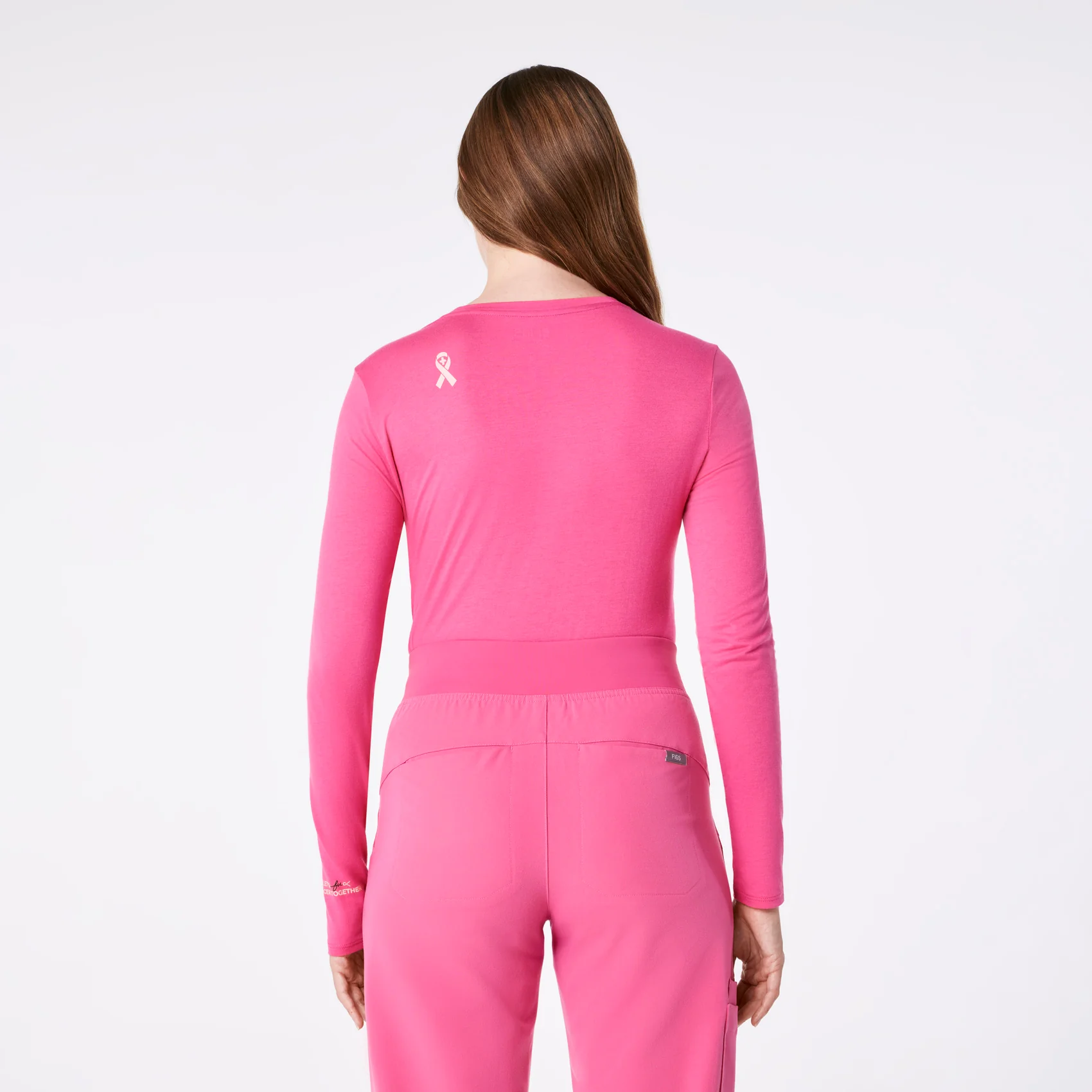 women's F'ing Pink BCA Ribbon F Cancer Supersoft - Longsleeve Underscrub - Image 5