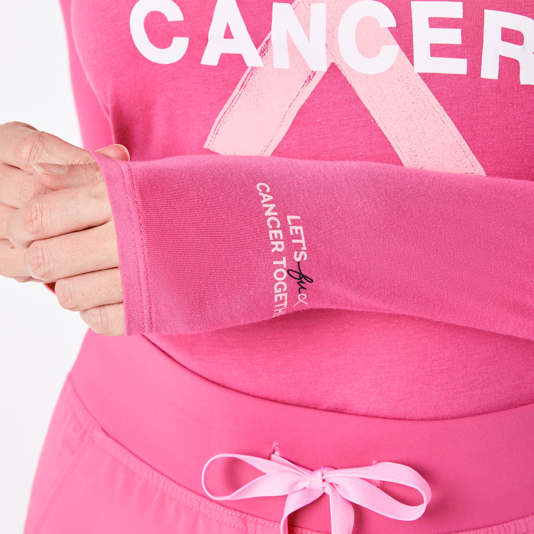 women's F'ing Pink BCA Ribbon F Cancer Supersoft - Longsleeve Underscrub - Image 7