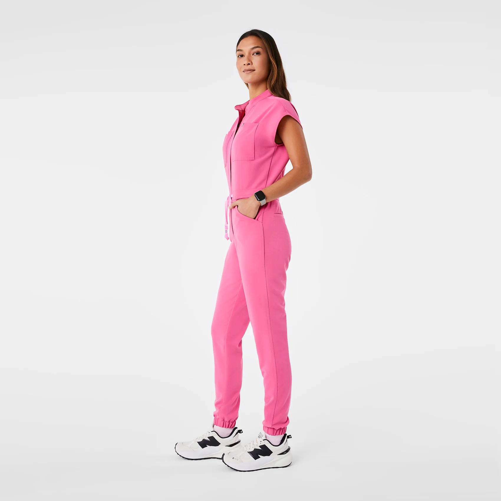 women's F'ing Pink Rafaela Cargo  -  Tall ScrubJumpsuit™ - Image 3
