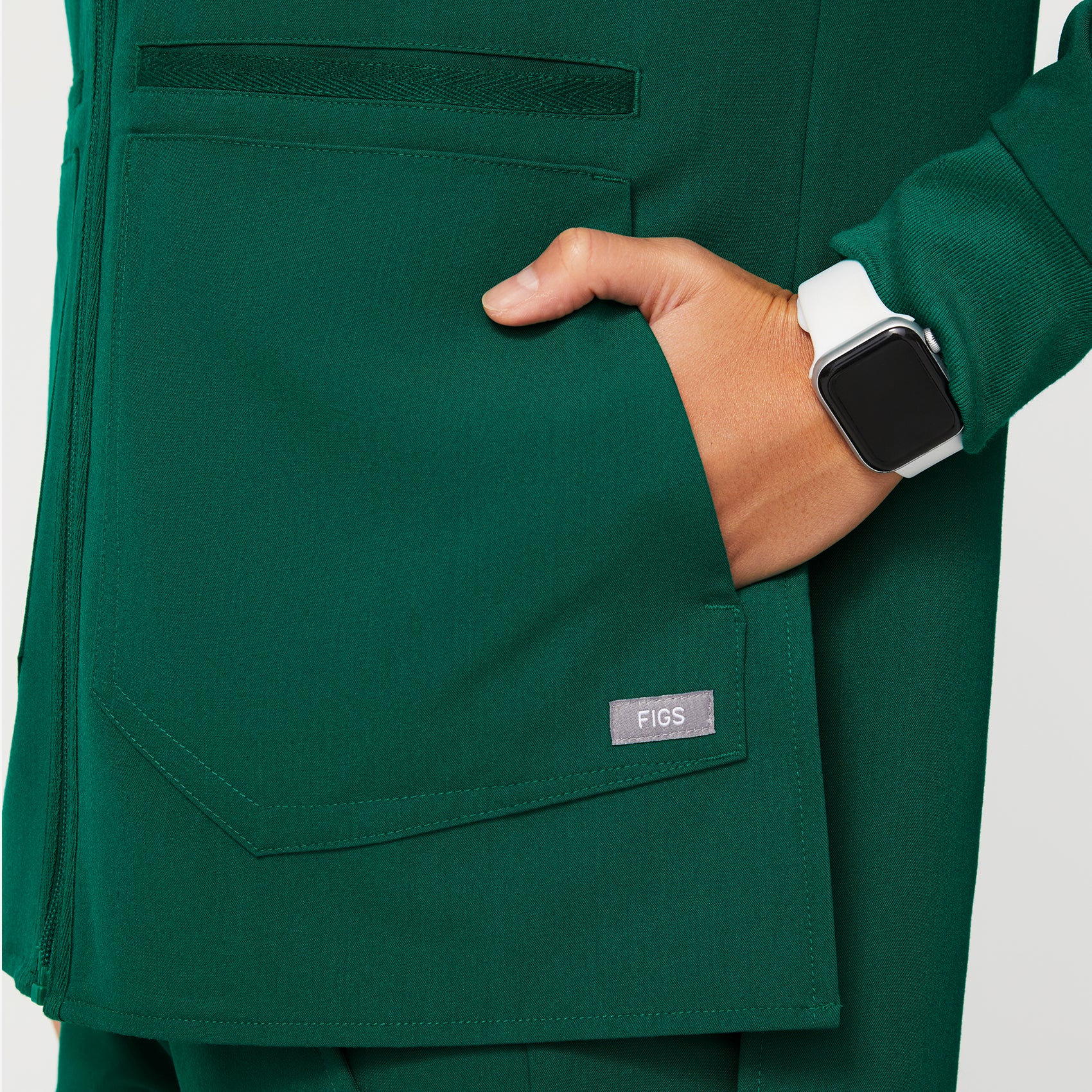 women's Hunter Green Bellery - Scrub Jacket - Image 3