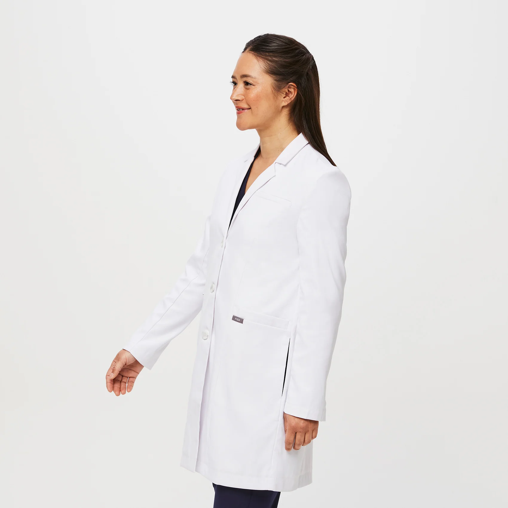 Women's White Bellevue - Classic Long Lab Coat - Image 3