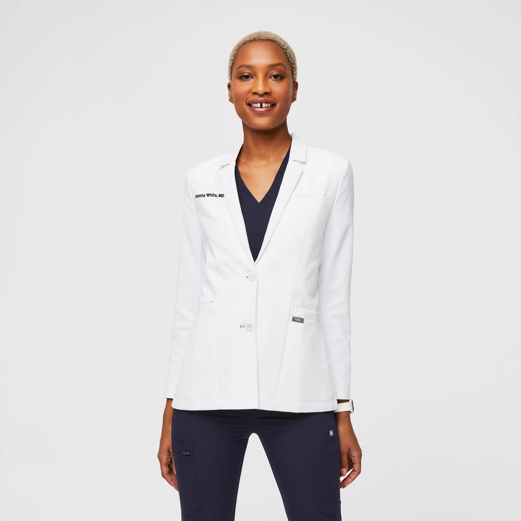 Women's White Bellevue - Short Lab Coat
