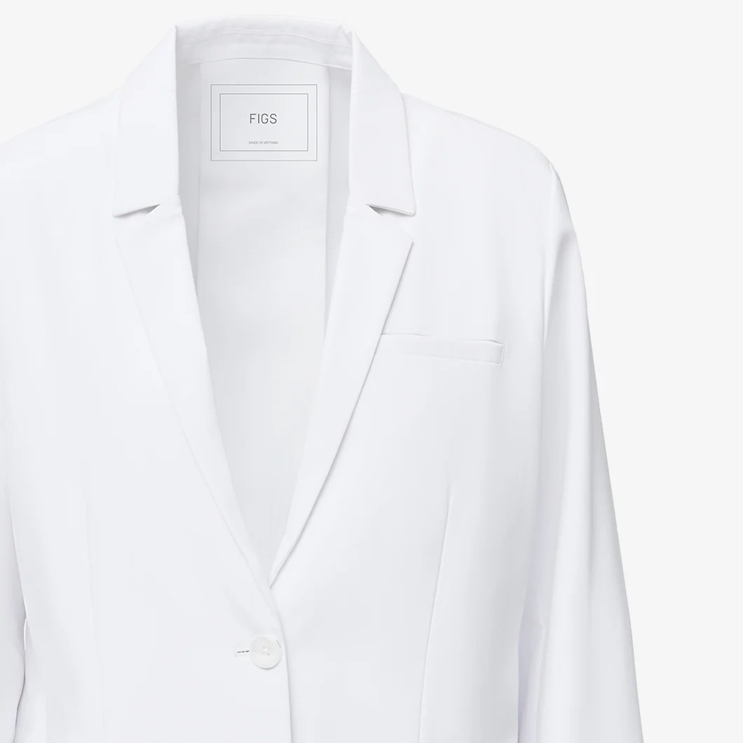 Women's White Bellevue - Short Lab Coat - Image 11