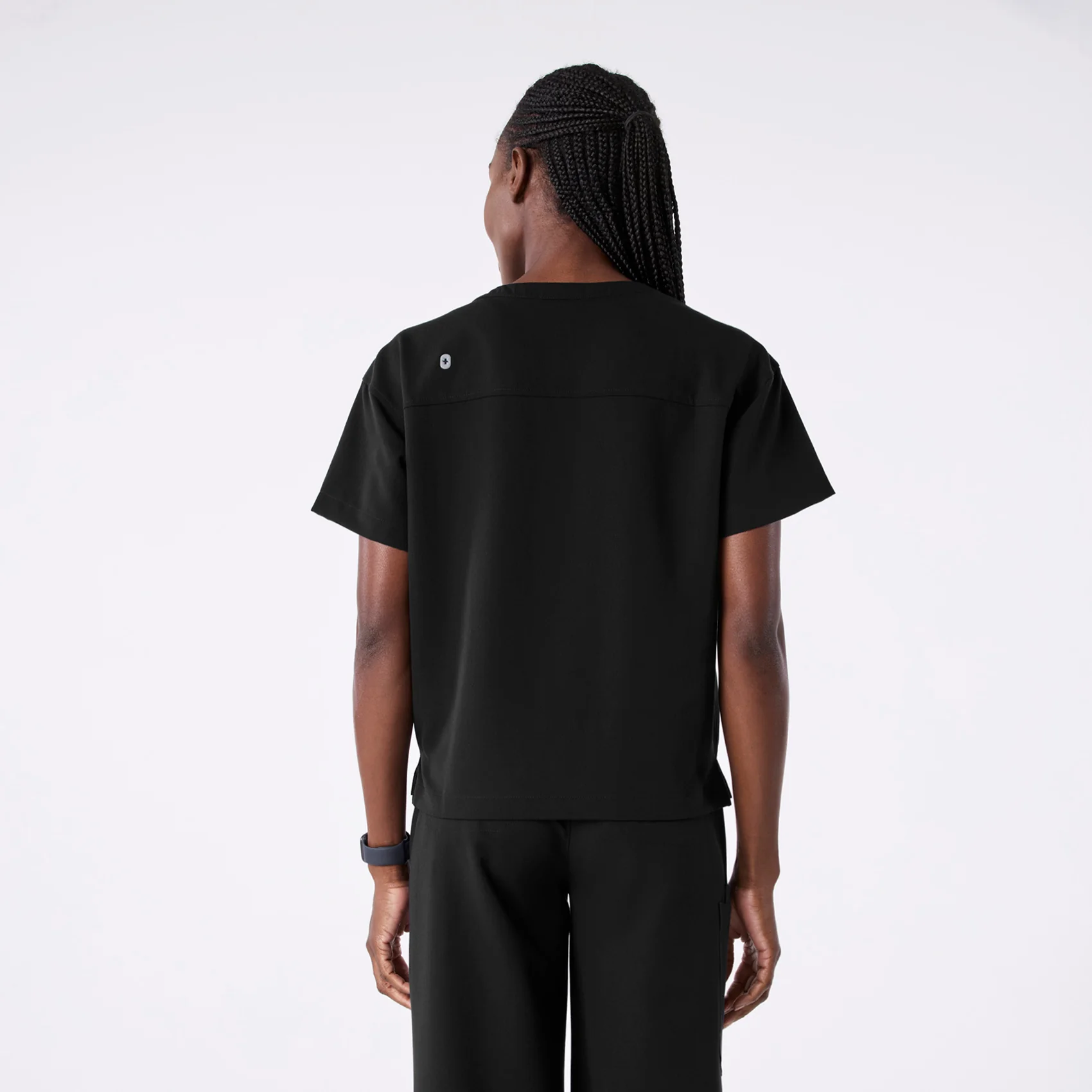 women's Black Cabral Relaxed Crewneck - Scrub Top - Image 4