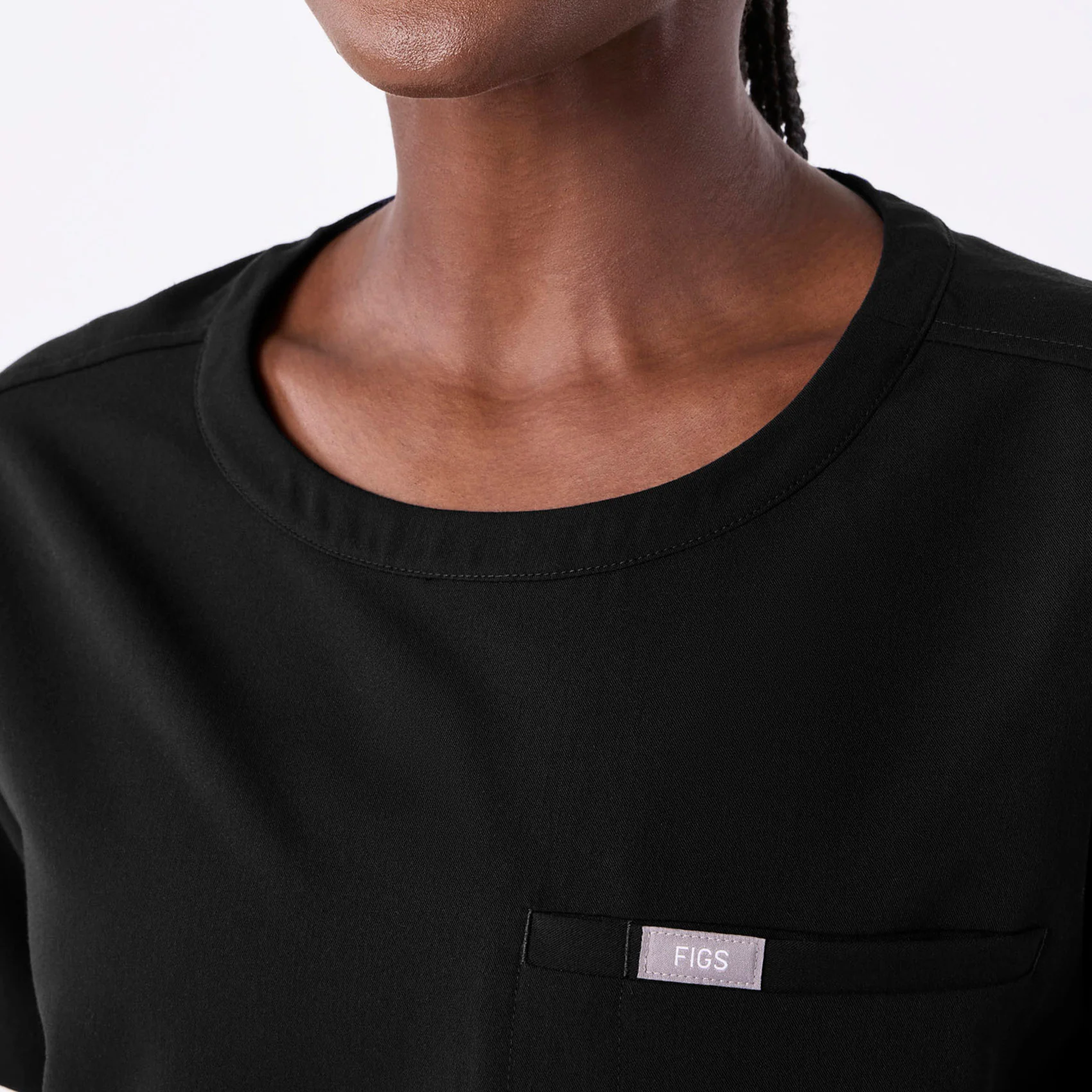 women's Black Cabral Relaxed Crewneck - Scrub Top - Image 7
