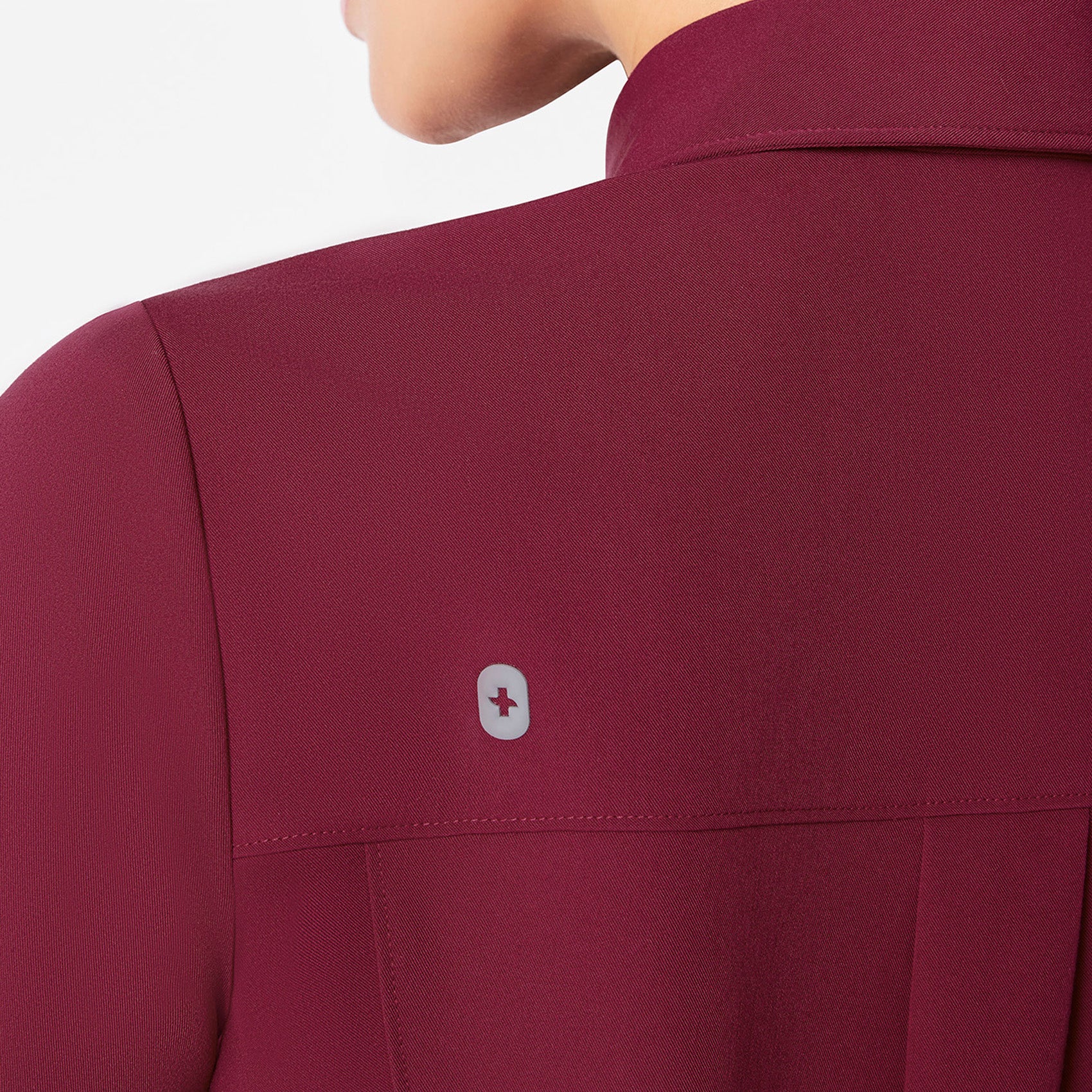 women's Deep Cranberry Campbell Collared - Scrub Top - Image 5