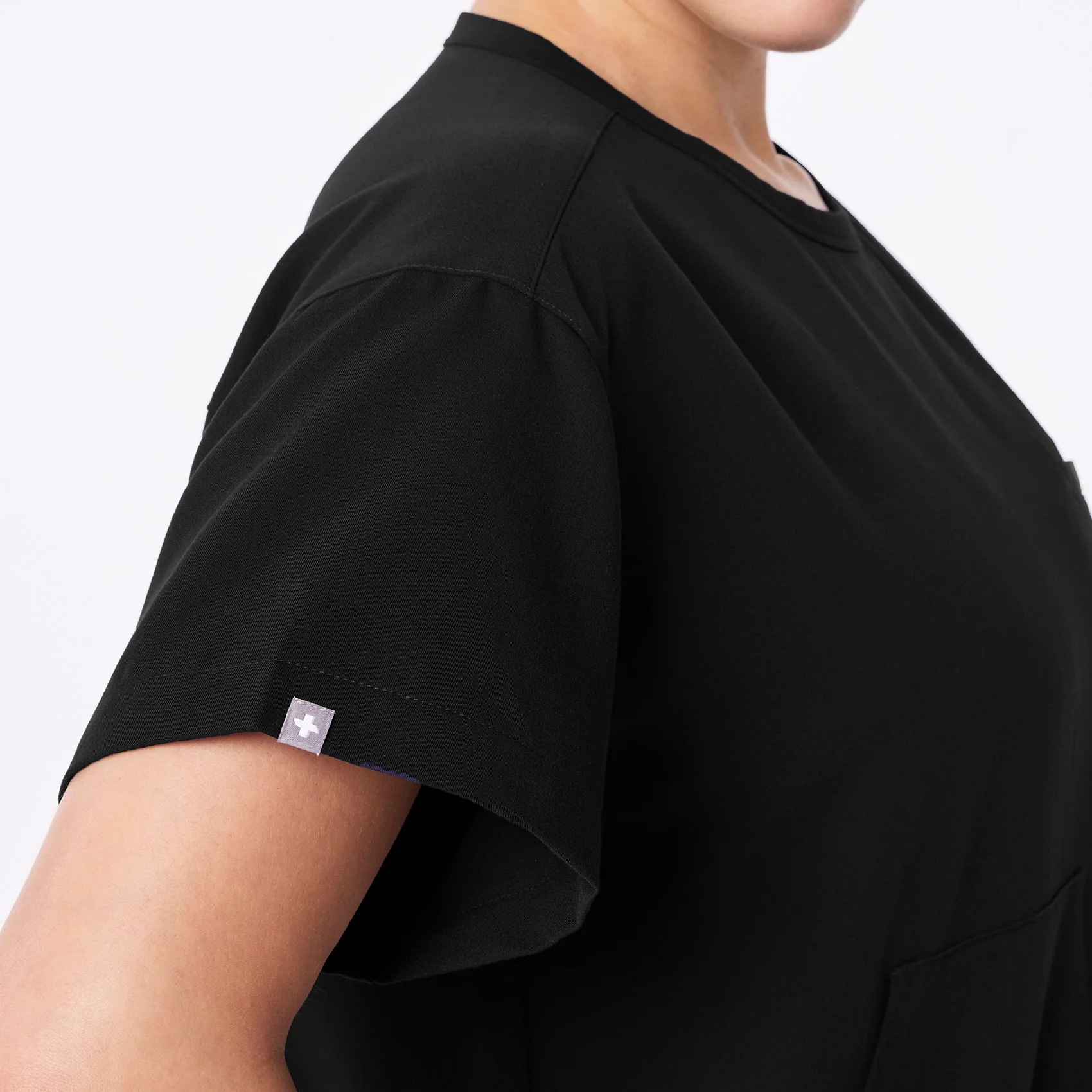 women's Black Canela Crewneck - Scrub Top - Image 10