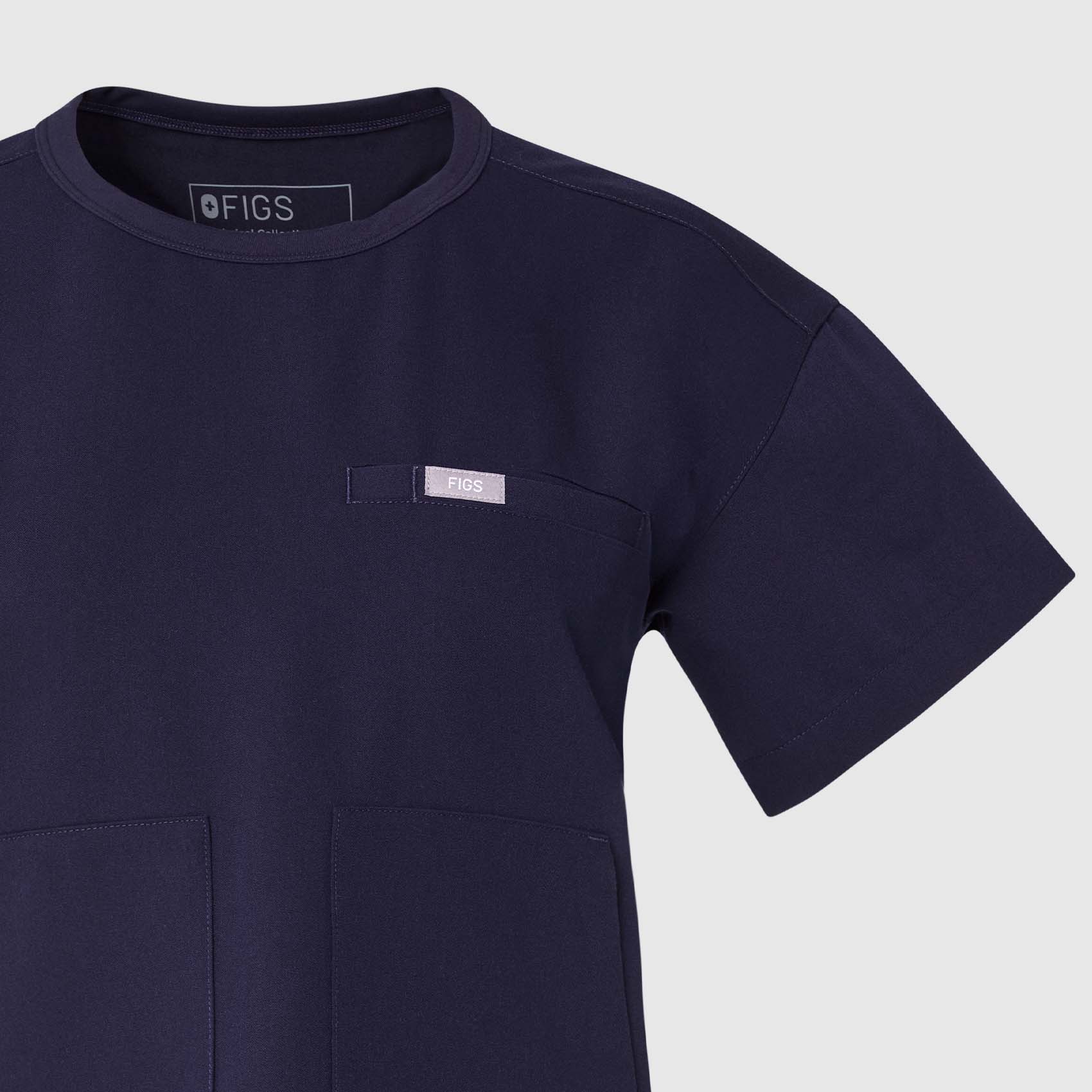 women's Black Canela Crewneck - Scrub Top - Image 12