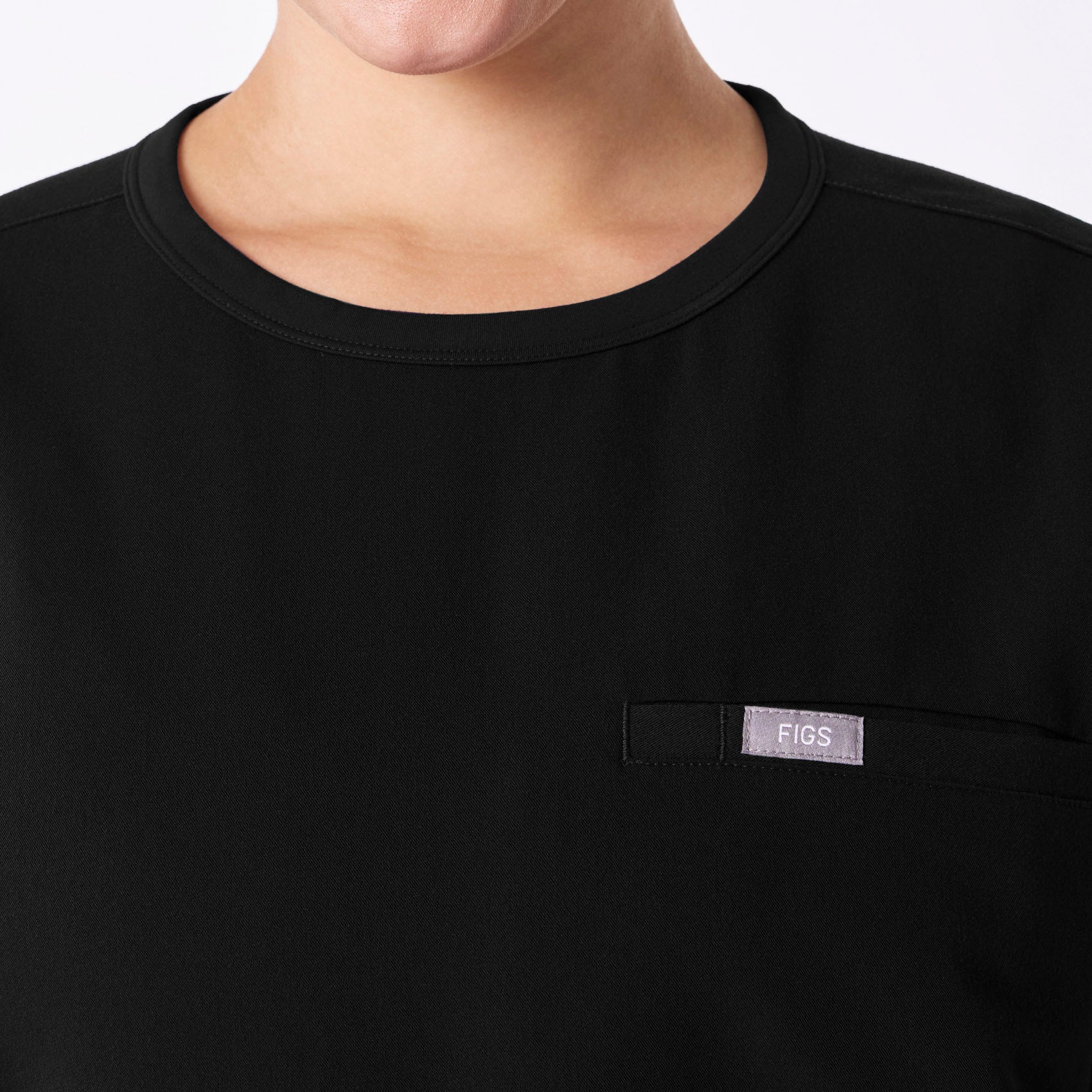 women's Black Canela Crewneck - Scrub Top - Image 6