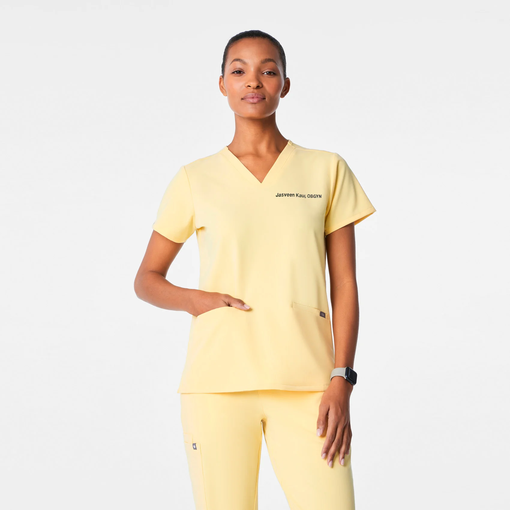 women's Butter Yellow Casma - Three-Pocket Scrub Top™
