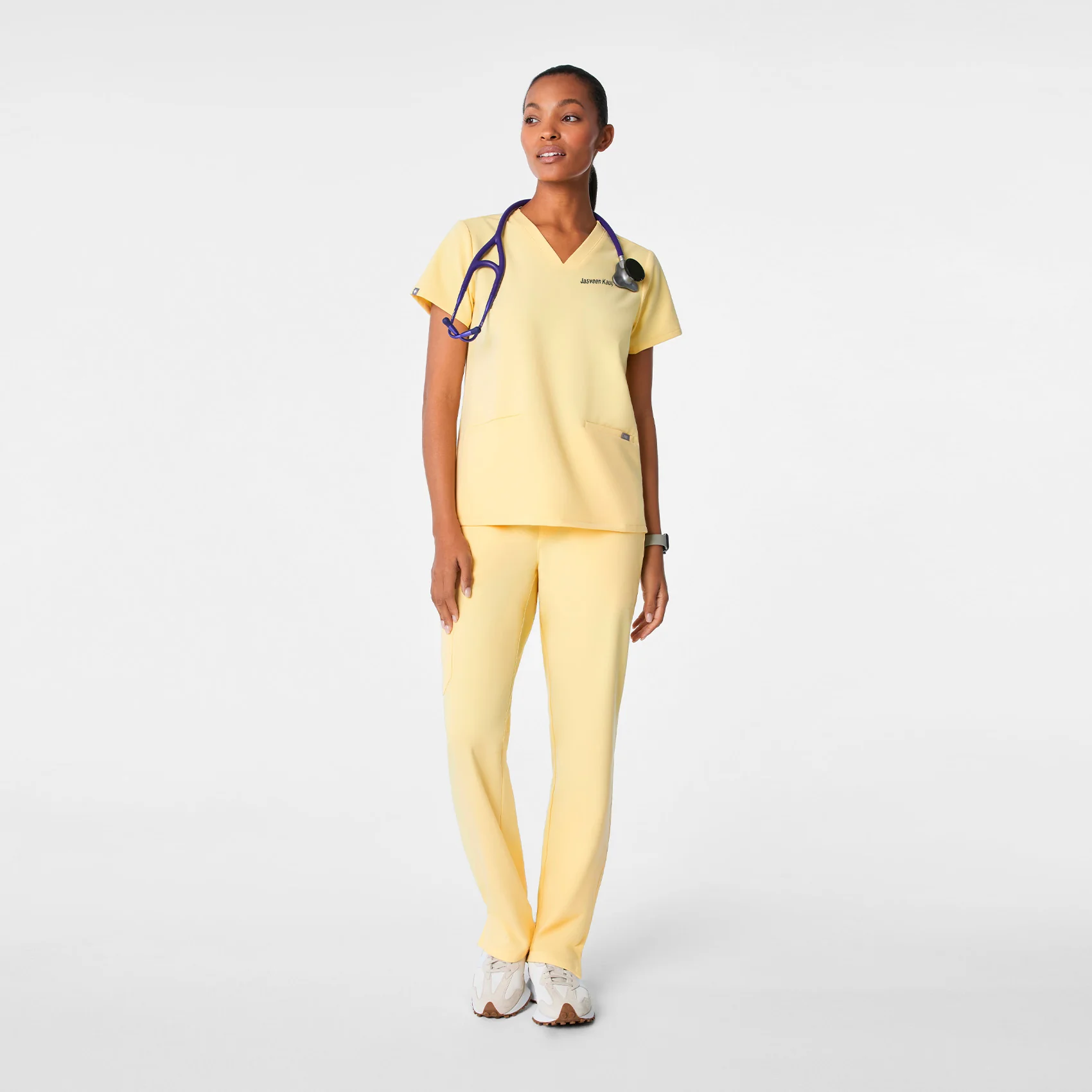 women's Butter Yellow Casma - Three-Pocket Scrub Top™ - Image 2
