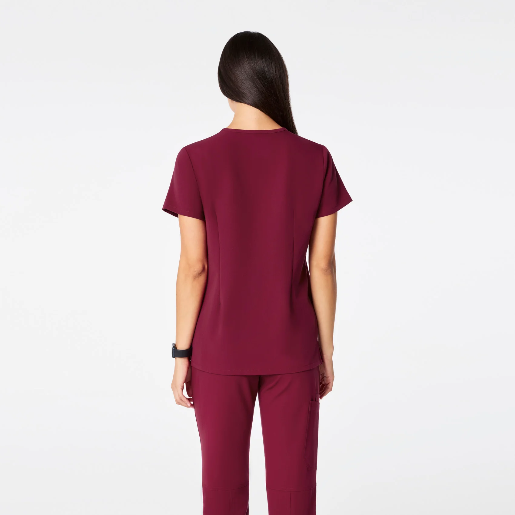 women's Deep Cranberry Casma - Three-Pocket Scrub Top™ - Image 4
