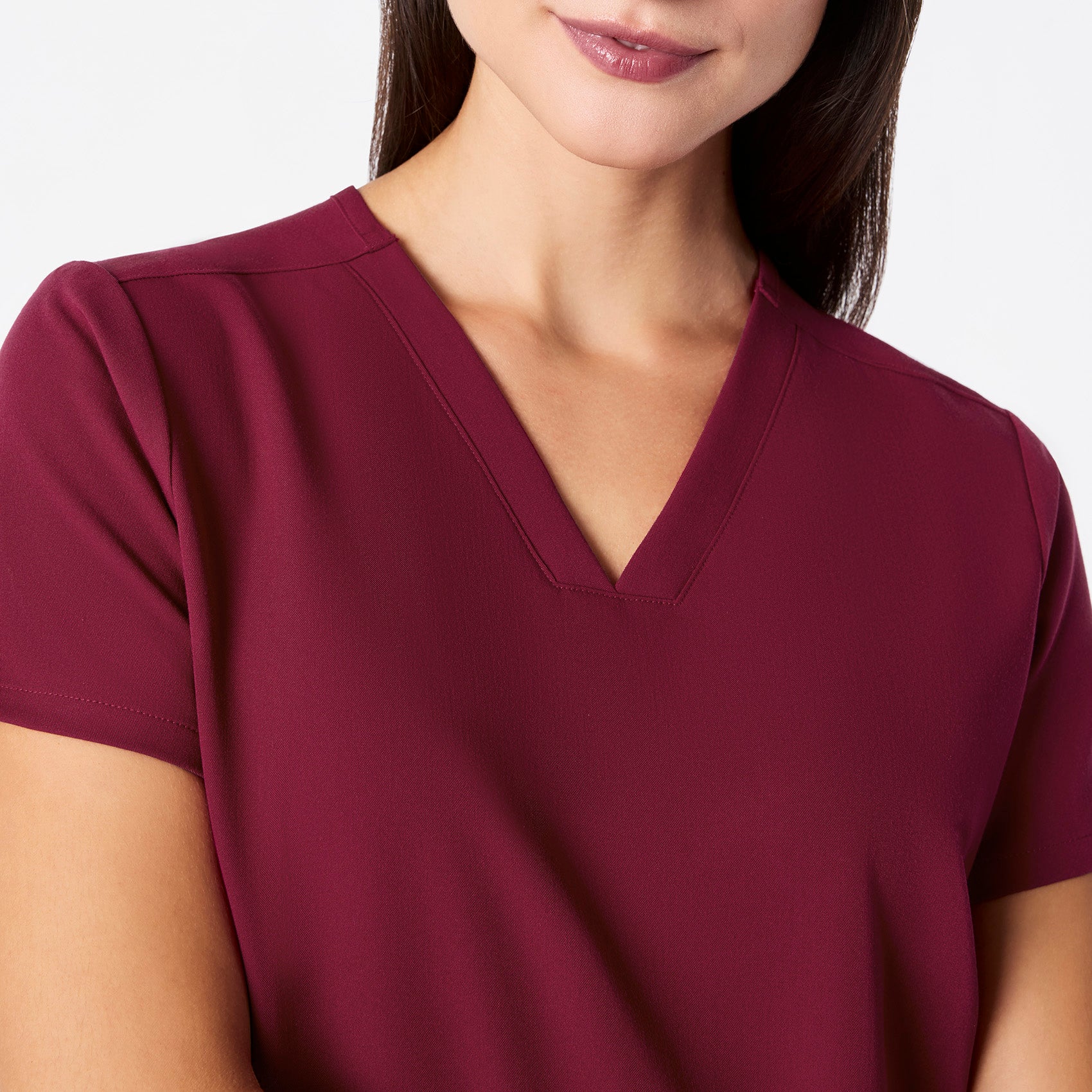 women's Deep Cranberry Casma - Three-Pocket Scrub Top™ - Image 5